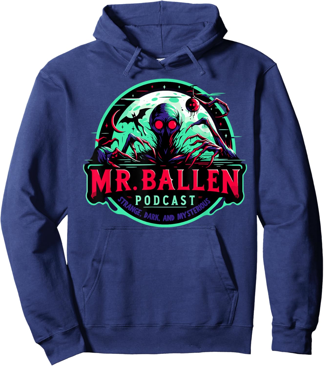 Ballen Strange Dark Podcast Mysterious True Crime UFO Aliens Hoodie - Hoodie | Navy