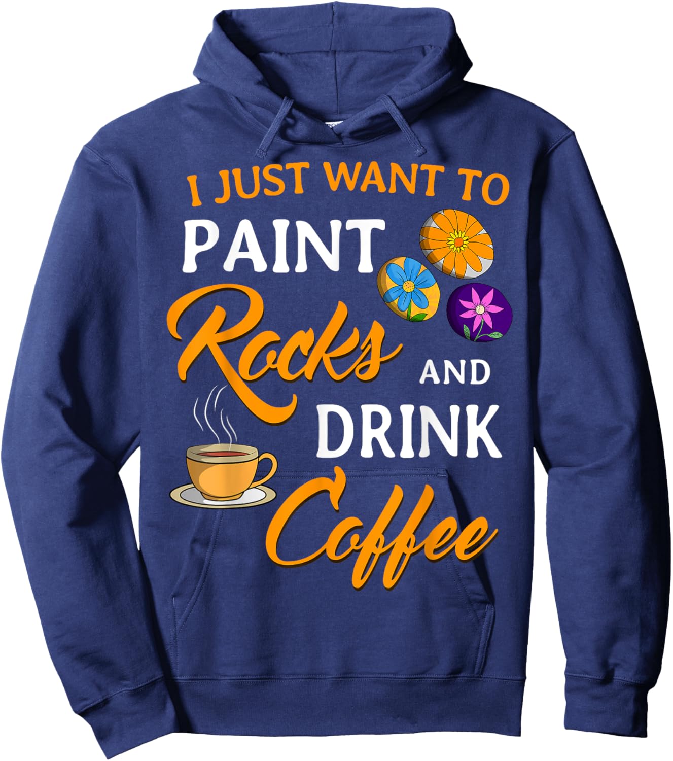 Rock Painting Cave Drawing Painter Parietal Art Coffee Lover Hoodie - Hoodie | Navy