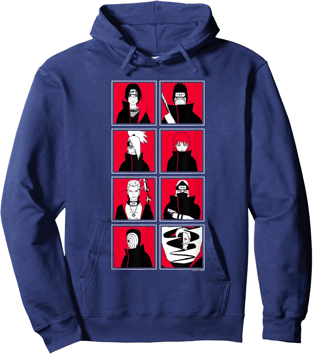 Naruto Shippuden Akatsuki Character Frames Pop Art Anime Hoodie - Hoodie | Navy
