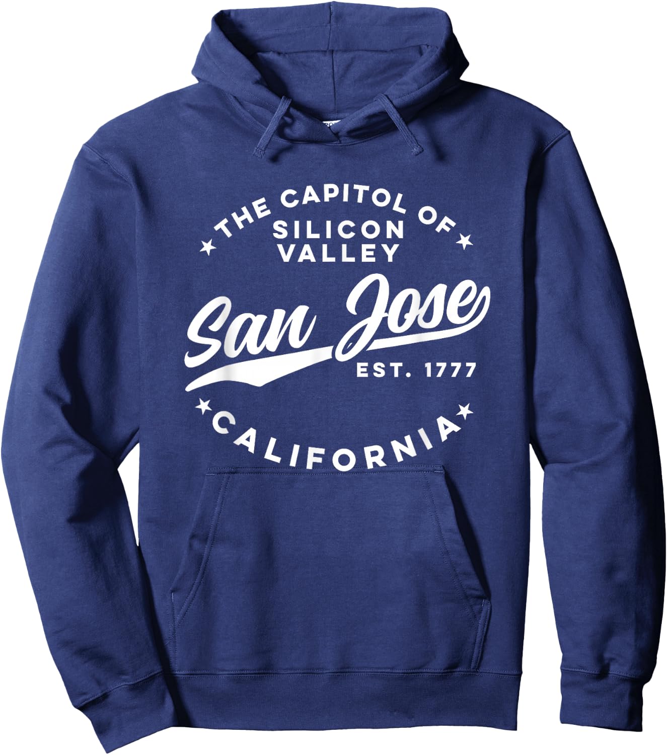 Vintage Silicon Valley San Jose California Retro USA White Hoodie - Hoodie | Navy