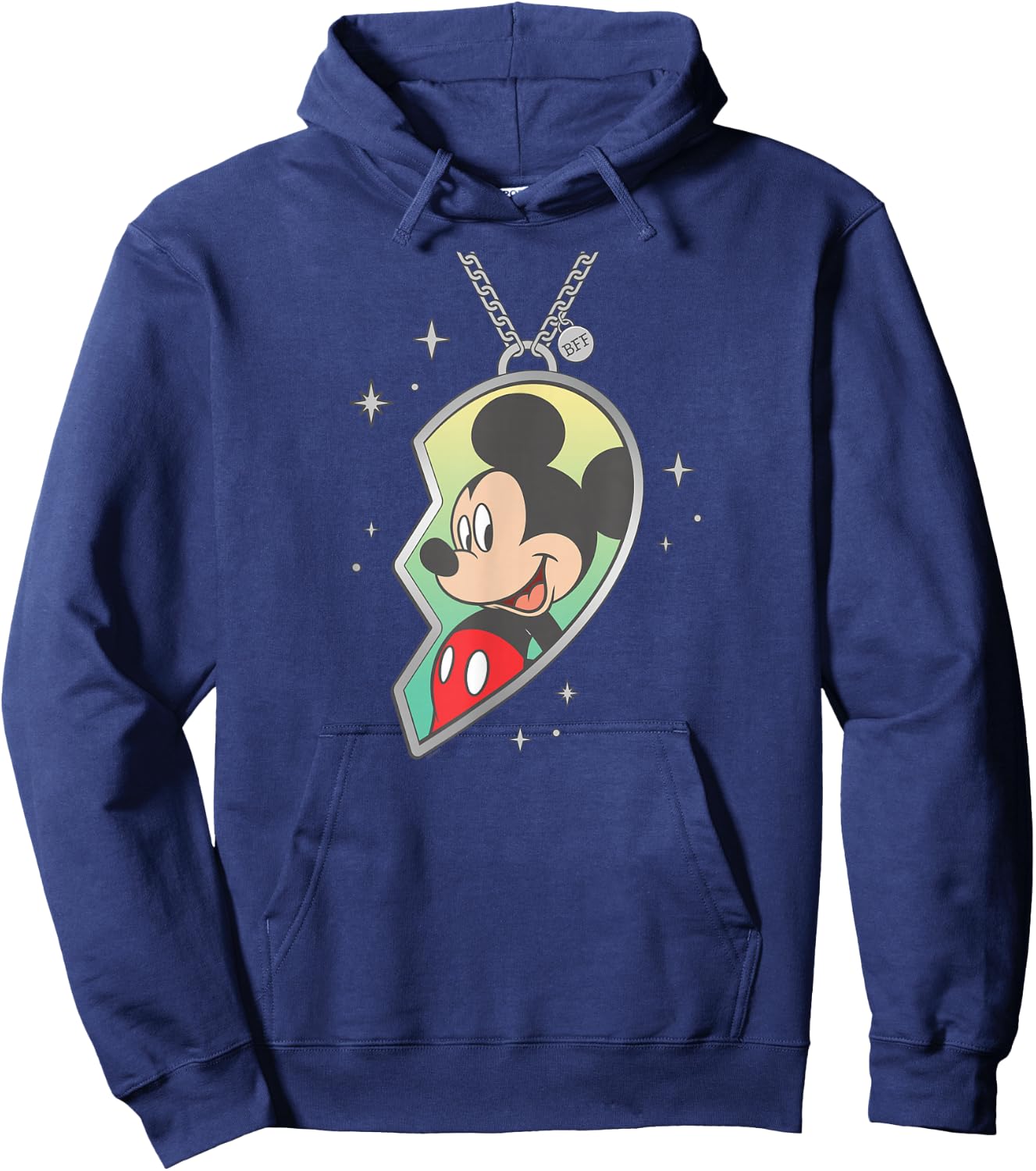 Disney BFF Best Friends Matching Heart Necklace Mickey Mouse Hoodie - Hoodie | Navy