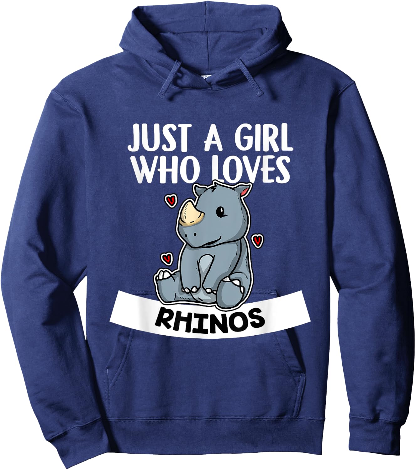 Just A Girl Who Loves Rhinos Funny Rhino Costume Hoodie - Hoodie | Navy
