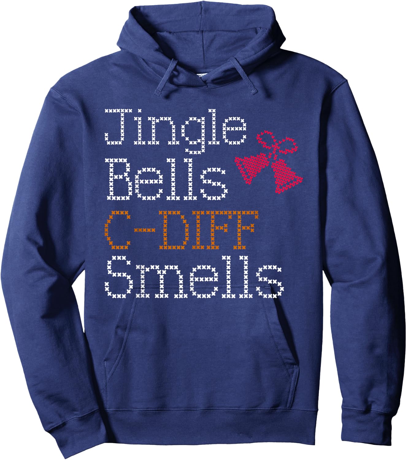 Funny Christmas Nurse T Shirt Jingle Bells C Diff Smells Hoodie - Hoodie | Navy