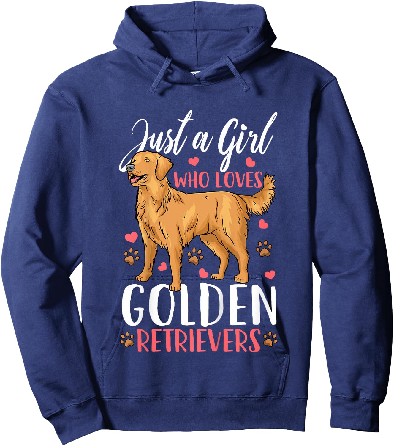 Kids Golden Retriever Just A Girl Who Loves Golden Retrievers Hoodie - Hoodie | Navy