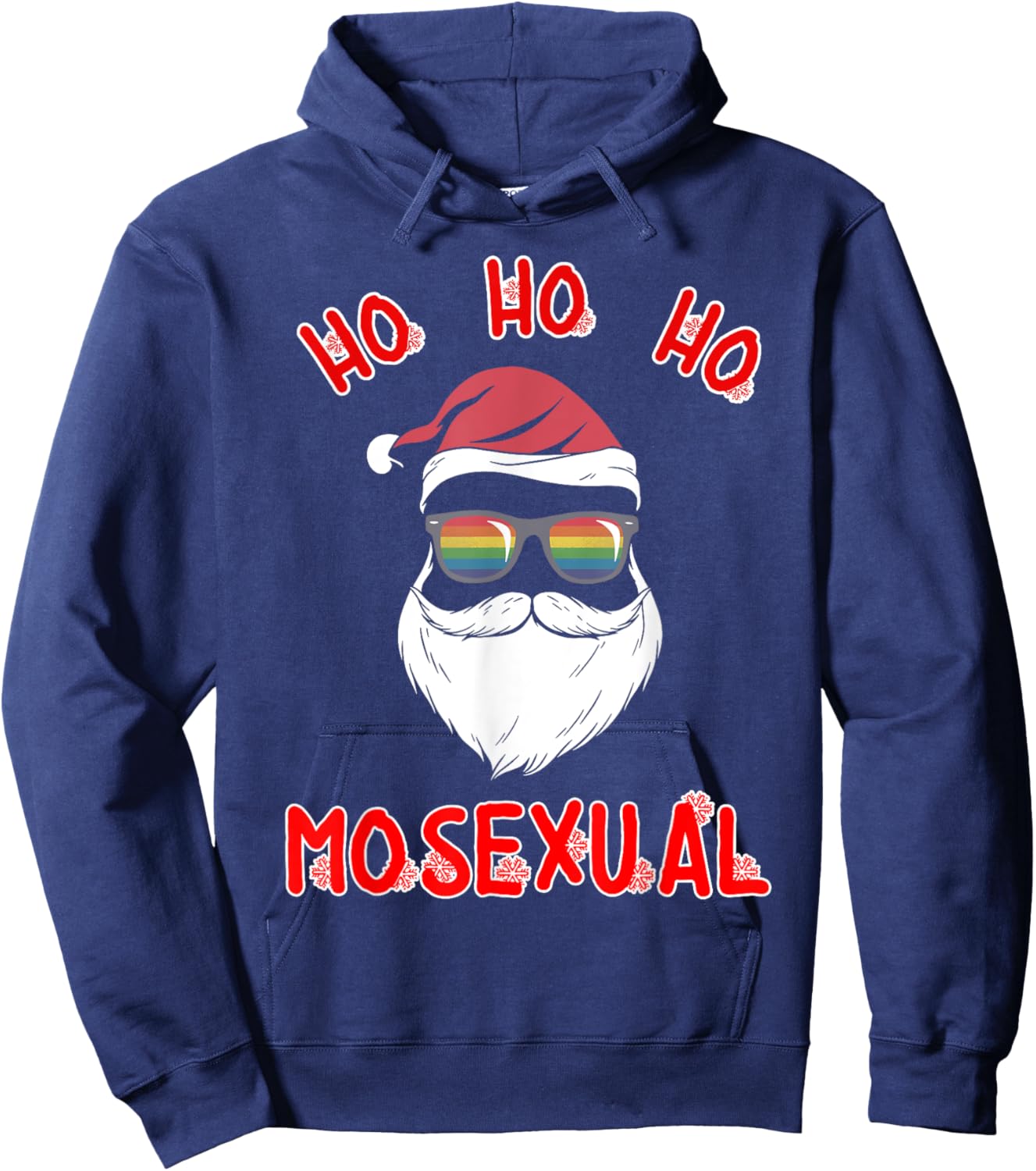 Ho Ho Ho mosexual Shirt Funny Gay Pride LBTQ Christmas Hoodie - Hoodie | Navy