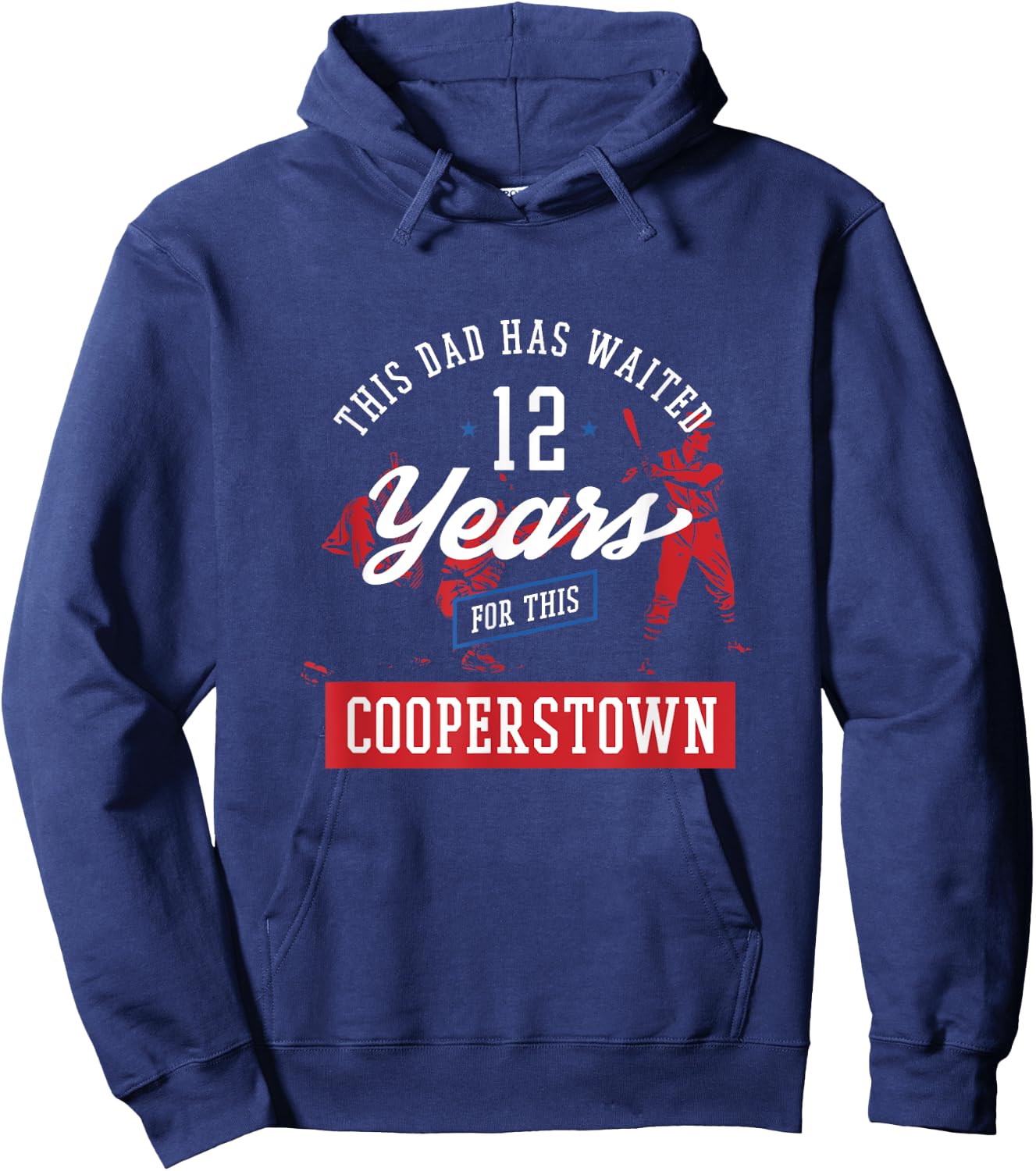 This Dad Has 12 Years Baseball Sports Cooperstown Hoodie - Hoodie | Navy