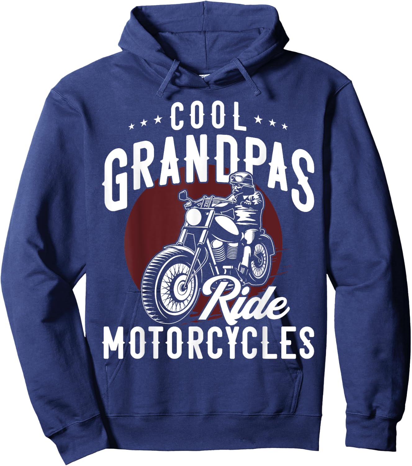 Cool Grandpas Ride Motorcycles Funny Gift Biker Grandad Hoodie - Hoodie | Navy