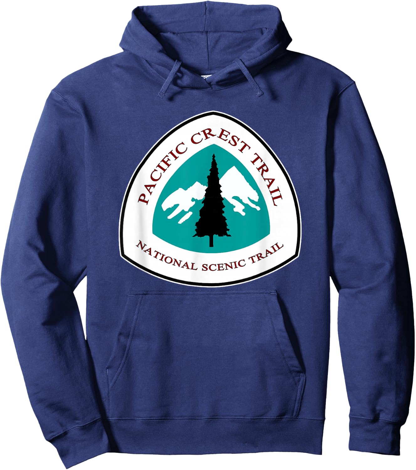 RangerTees Pacific Crest Trail Marker -Adults Black Short Sleeve Classic Fit Cotton Blend Small Hoodie - Hoodie | Navy