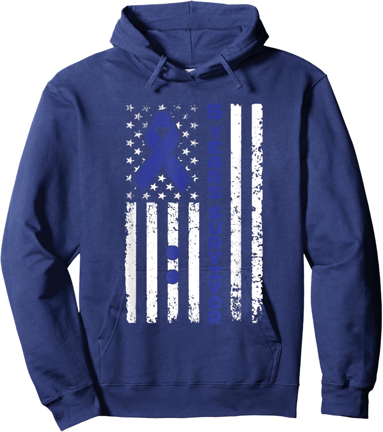 Five Year Colon Cancer Survivor 5 Yrs Colorectal Cancer Free Hoodie - Hoodie | Navy