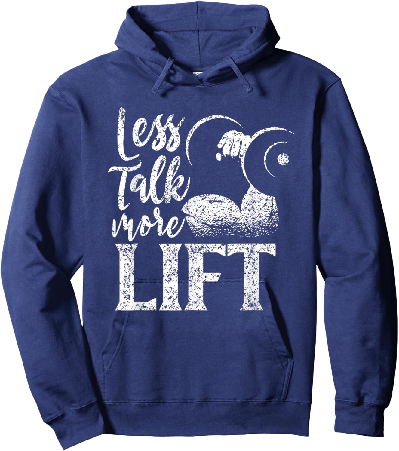 Less Talk More Lift Weightlifting Gym Workout Fitness Hoodie - Hoodie | Navy