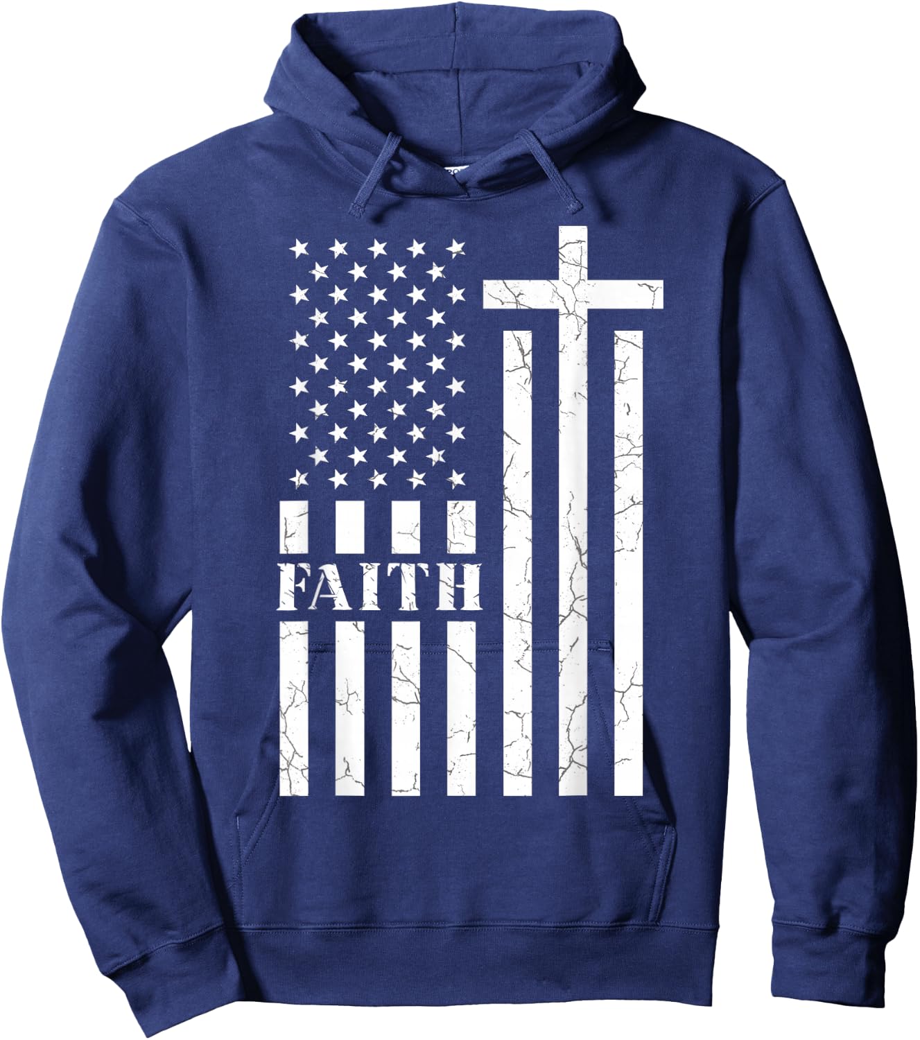 Happy Independence Day Christian American Flag USA Faith Kids Men Hoodie - Hoodie | Navy