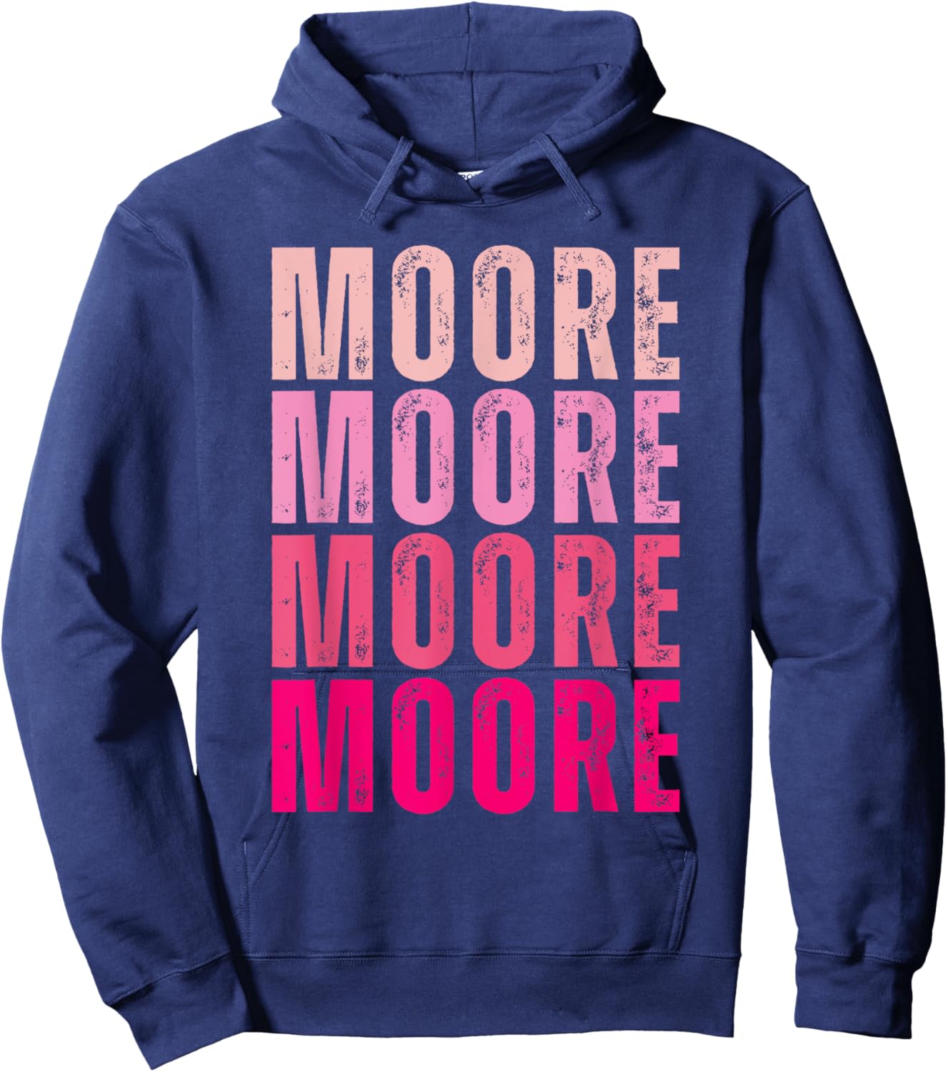 Moore Personalized Name I Love Moore Vintage Hoodie - Hoodie | Navy
