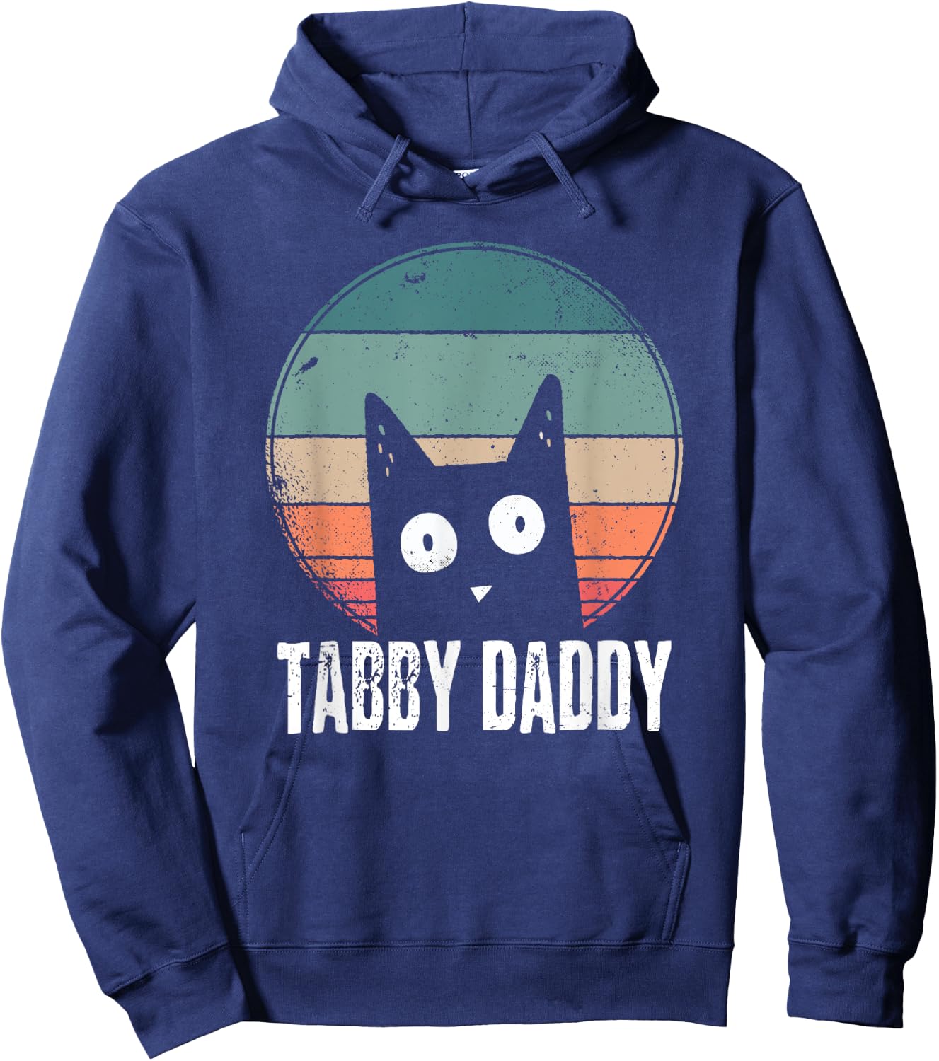 Tabby Daddy Cat Daddy Orange Kitty Vintage Retro 2021 Hoodie - Hoodie | Navy