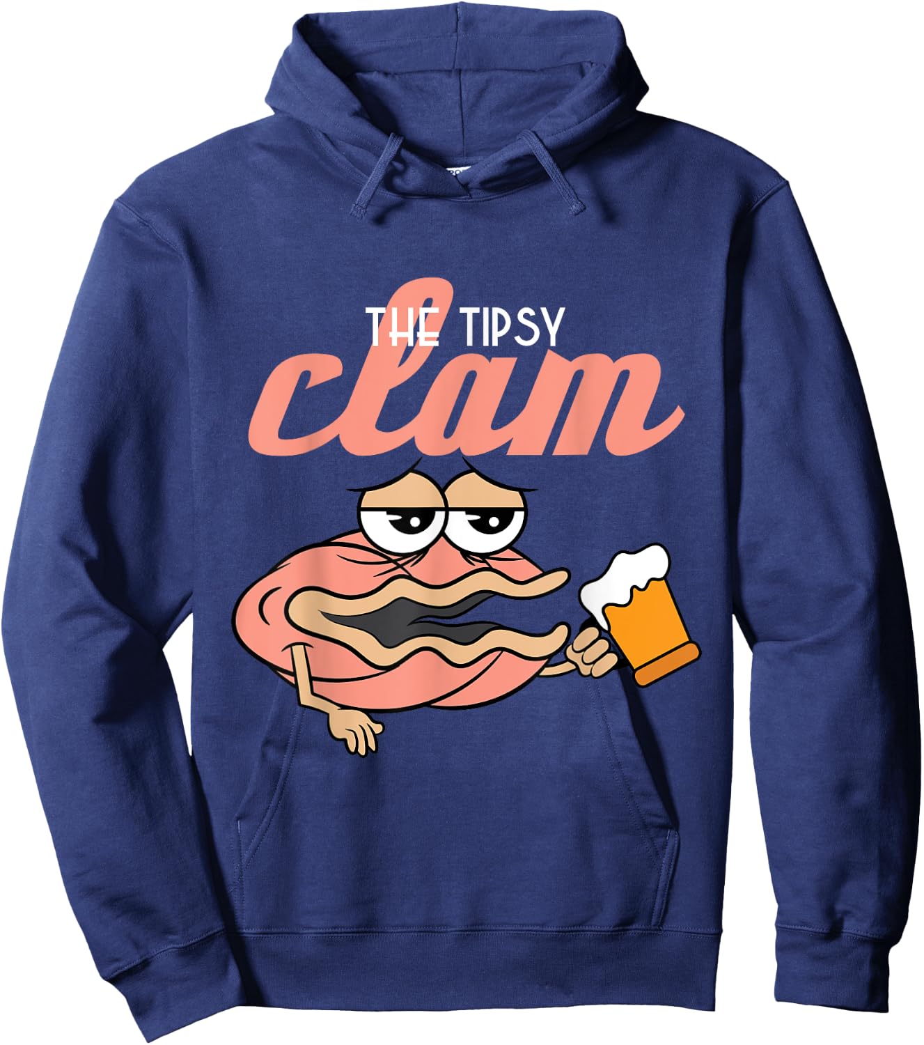 Tipsy Clam Funny drunken Shell Alcohol new gift Hoodie - Hoodie | Navy