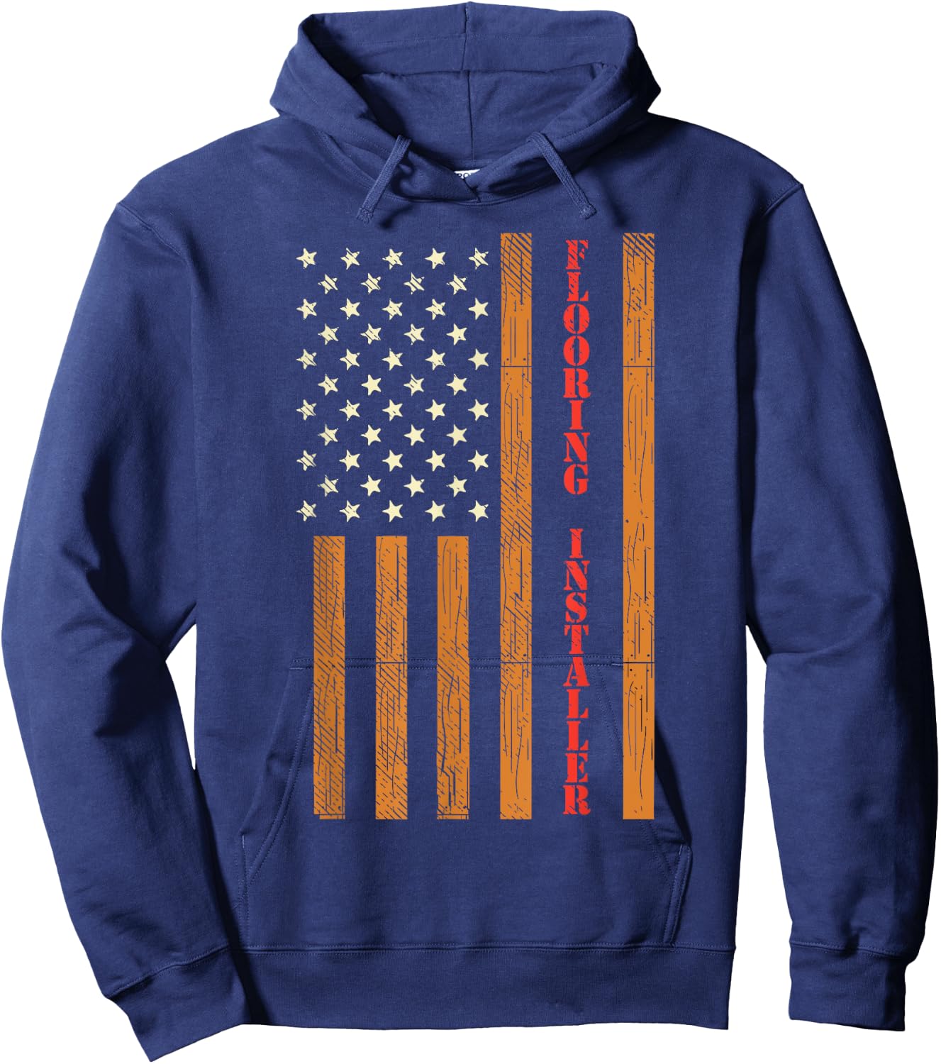 Flooring installer Gifts funny USA Flag flooring contractor Hoodie - Hoodie | Navy