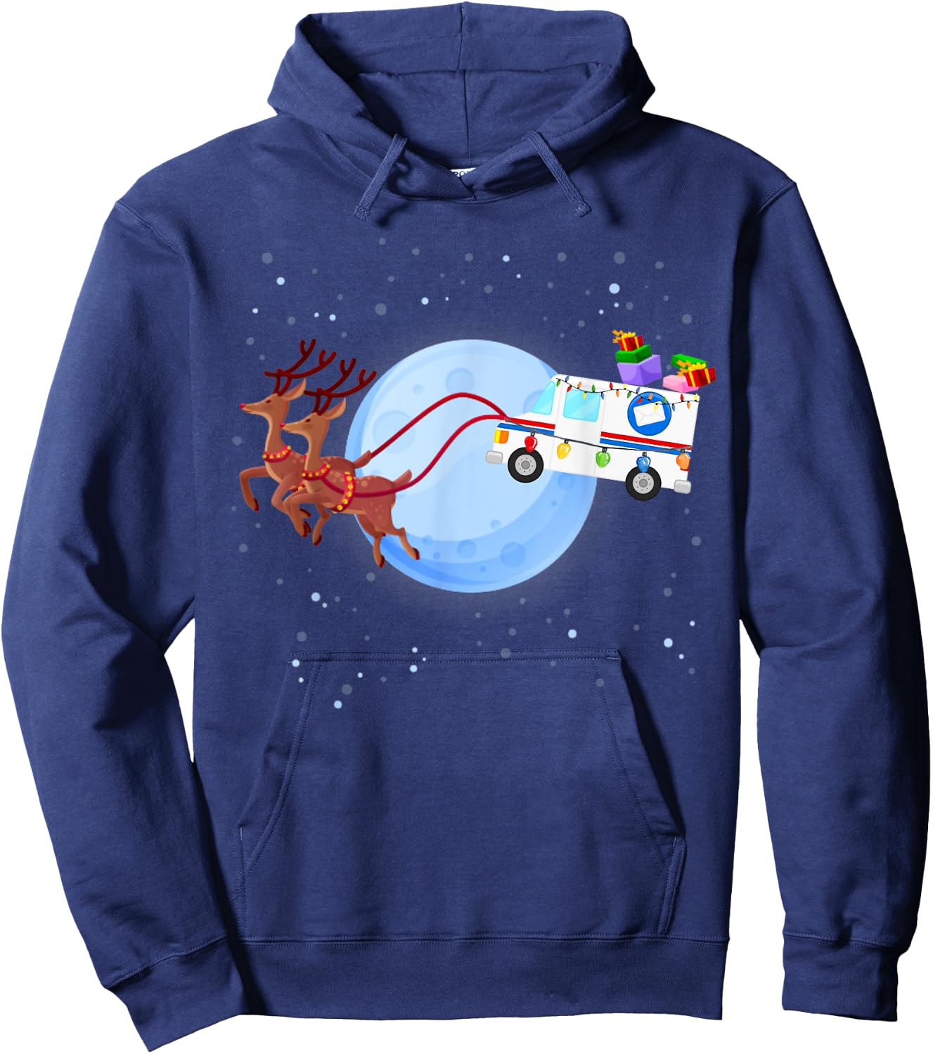 Postal Worker Christmas Mail Truck Funny Mailman Gift Hoodie - Hoodie | Navy