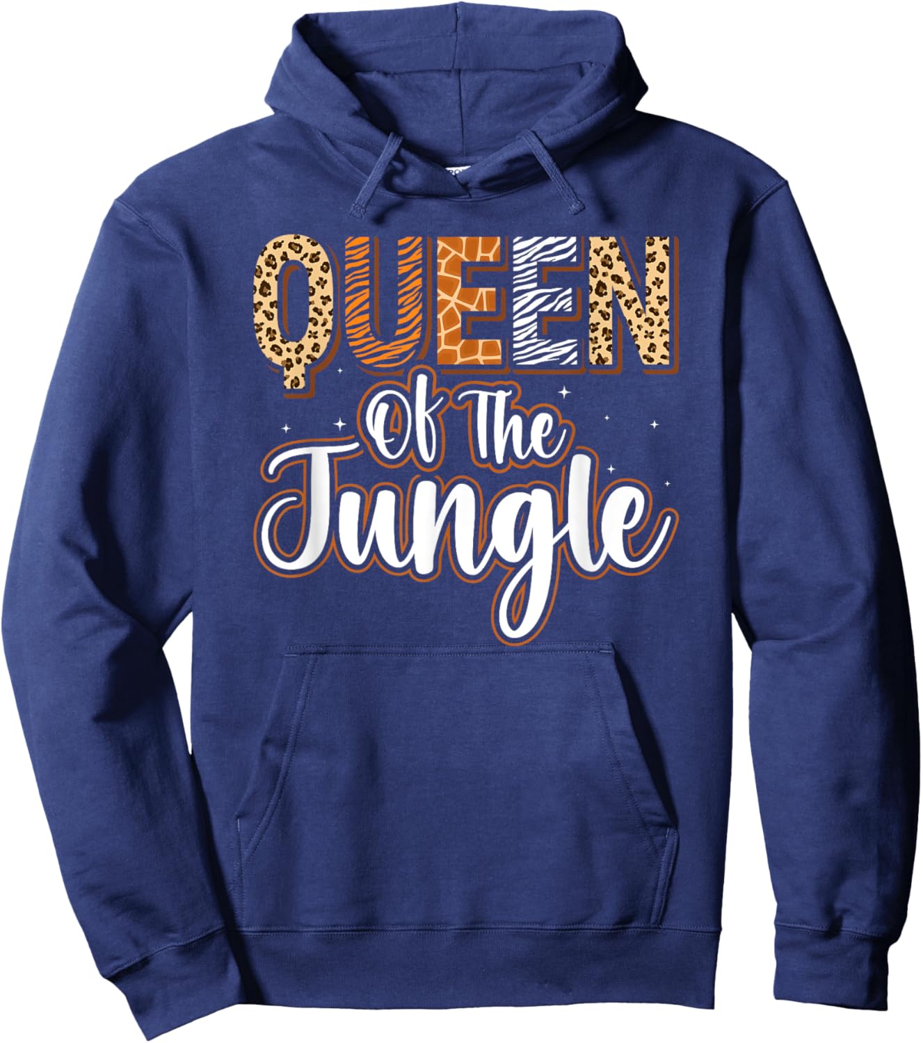 Queen Of The Jungle Zoo Birthday Safari Jungle Animal Hoodie - Hoodie | Navy