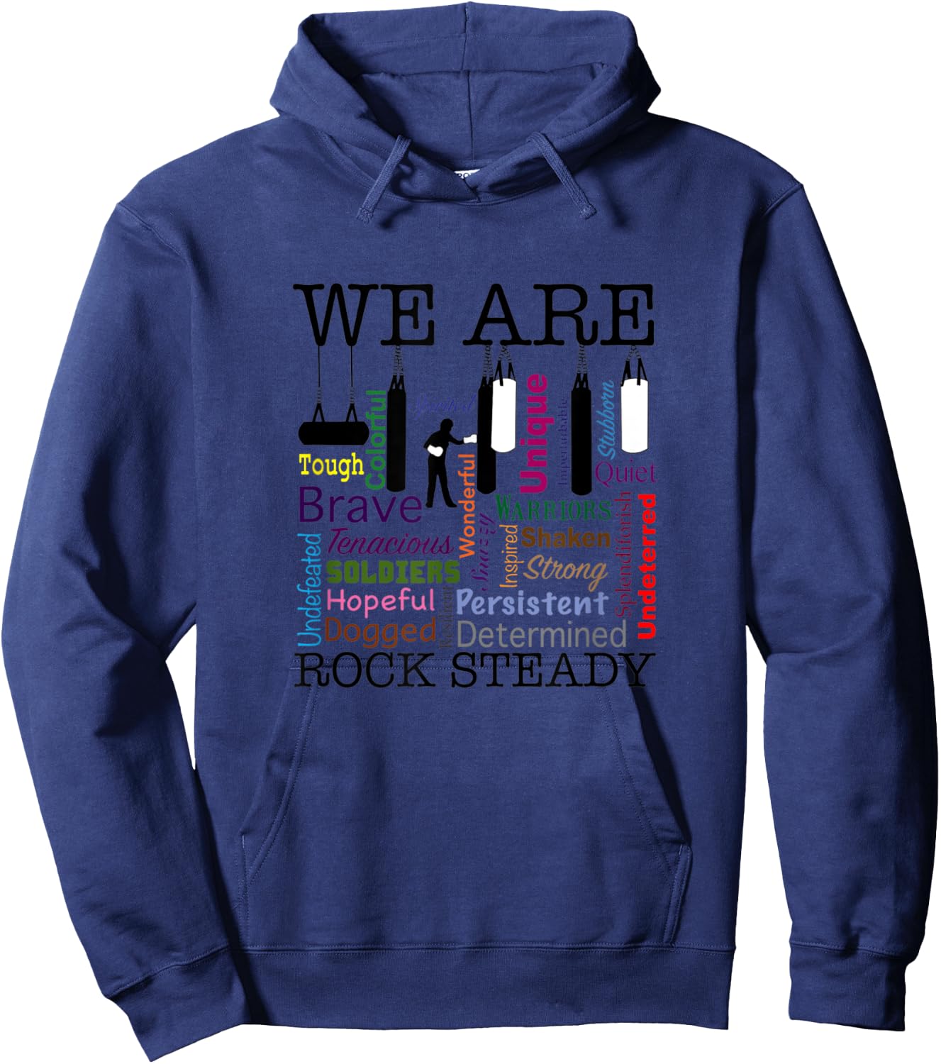 We are Rock Steady Women's Boxing Word Art Hoodie - Hoodie | Navy