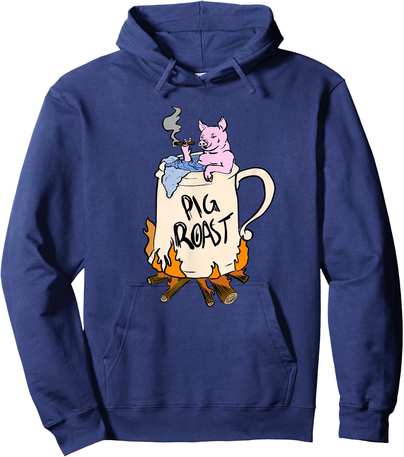 Funny Pig Spit Roast BBQ Party Grill Master Gift Hoodie - Hoodie | Navy