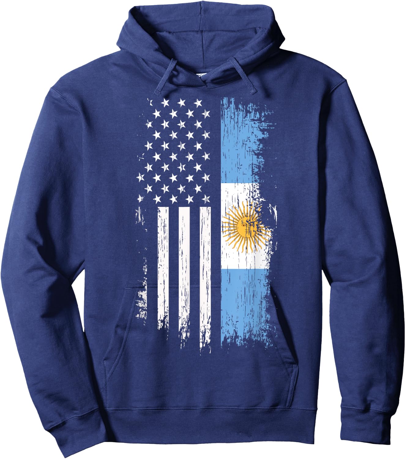 Argentinian American Flag T Shirt - Argentina USA Shirt Women Kids Men Hoodie - Hoodie | Navy