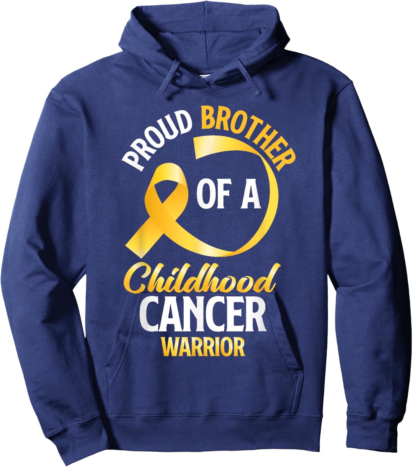 Proud Brother Of A Childhood Cancer Warrior Brother Sister Hoodie - Hoodie | Navy
