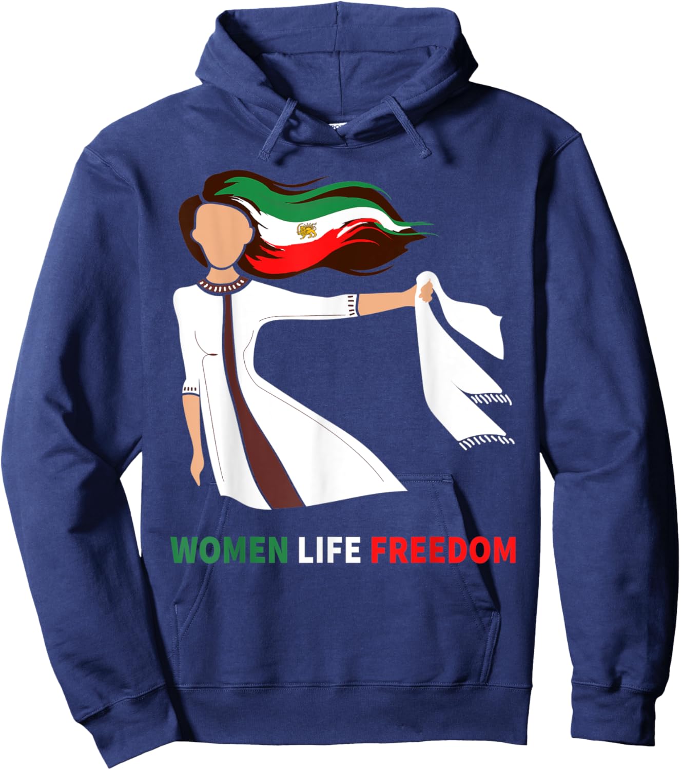 Iran Lion Old Flag Support Iranian Women Life Freedom Persia Hoodie - Hoodie | Navy