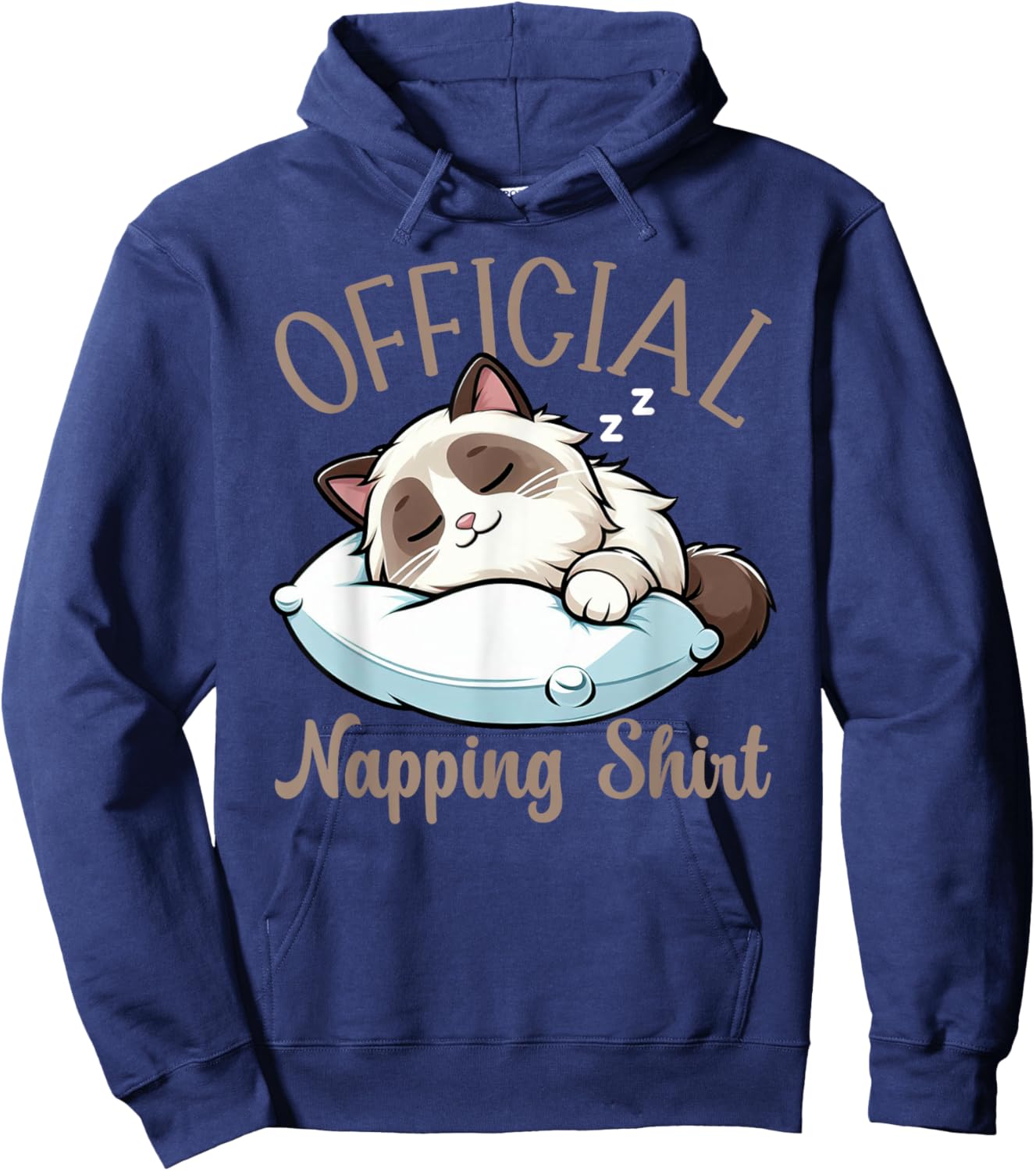 Official Sleepshirt Ragdoll Cat Funny Lazy Sleepyheads Nap Hoodie - Hoodie | Navy