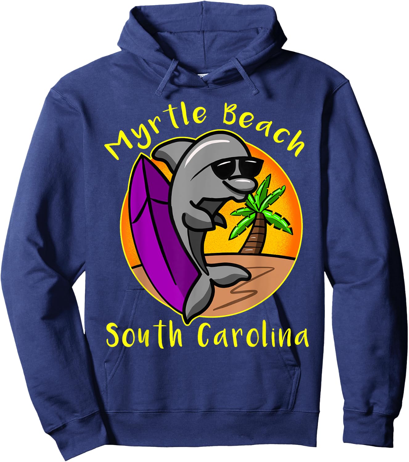 Myrtle Beach South Carolina Dolphin Vacation Design Souvenir Women Kids Hoodie - Hoodie | Navy