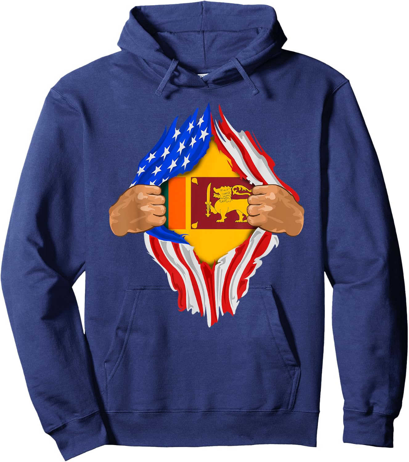 Sri Lankan Blood Inside Me | Sri Lanka Flag Gift Hoodie - Hoodie | Navy
