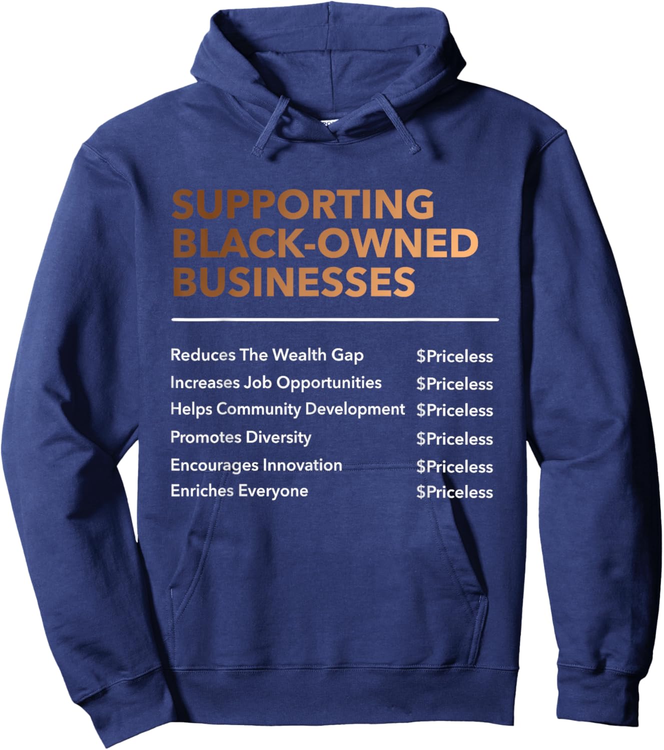 Support Black-Owned Business Melanin Black History Month Hoodie - Hoodie | Navy