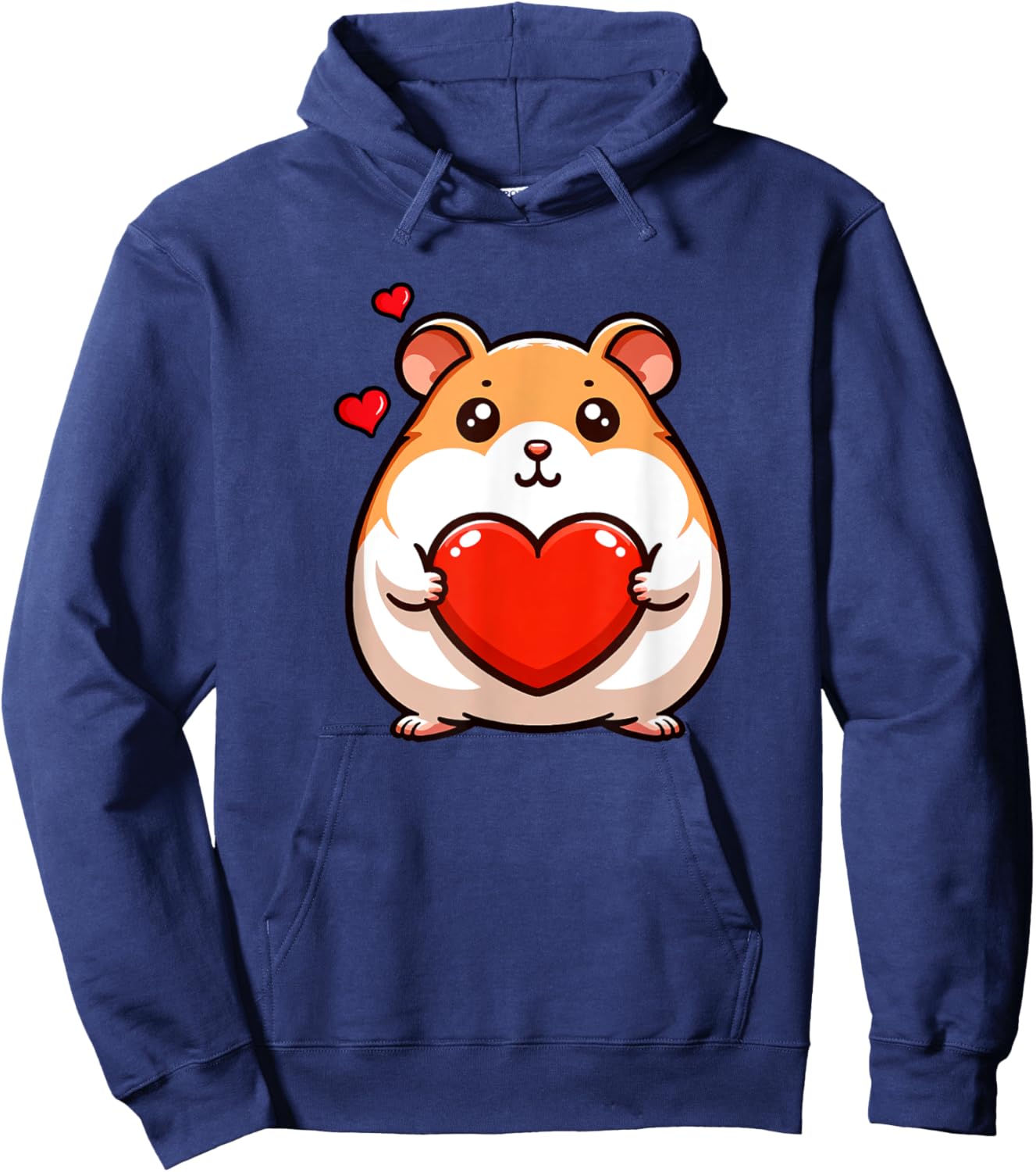 Cute Hamster Funny Valentines Heart Lover Men Women Kids Hoodie - Hoodie | Navy
