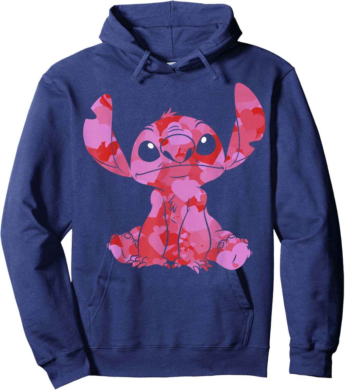 Disney Lilo & Stitch Valentine's Day Stitch Heart Fill Hoodie - Hoodie | Navy
