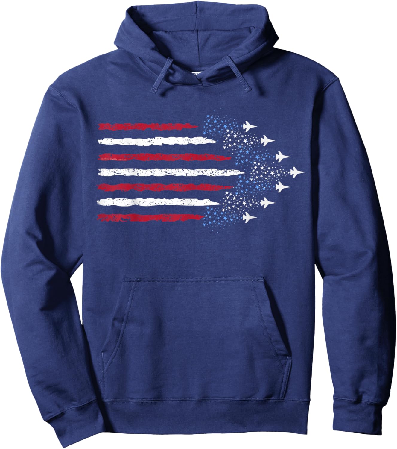 Patriotic Stars Red White Blue USA Fighter Jets 4th of July Hoodie - Hoodie | Navy