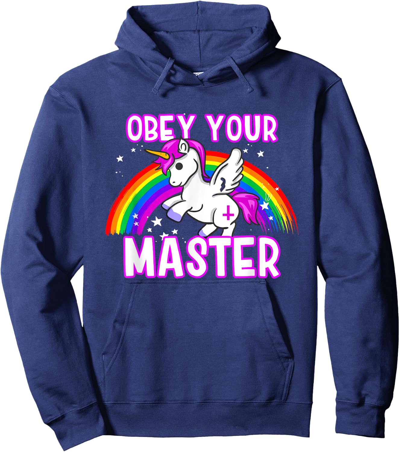 Obey Your Master - Satanic Unicorn - Anti Religion Metal Hoodie - Hoodie | Navy