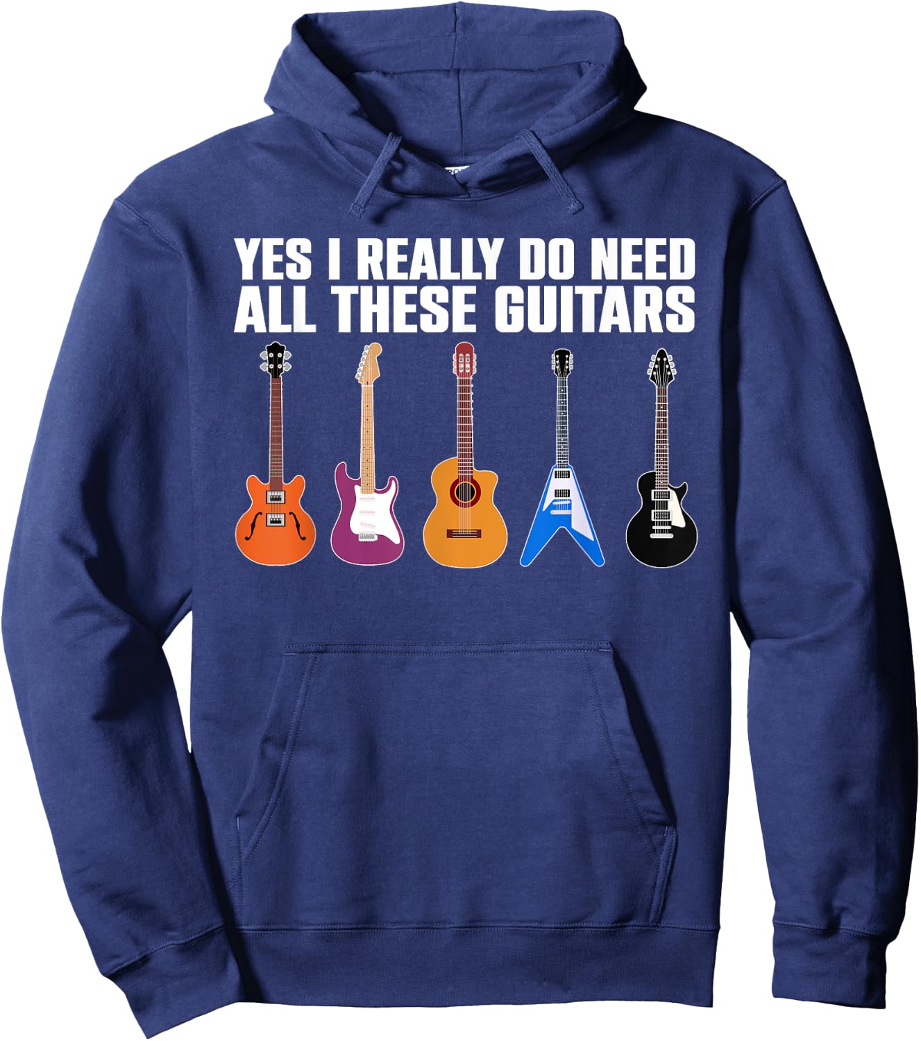 Funny Guitar Design Women Guitarist Guitar Lovers Hoodie - Hoodie | Navy