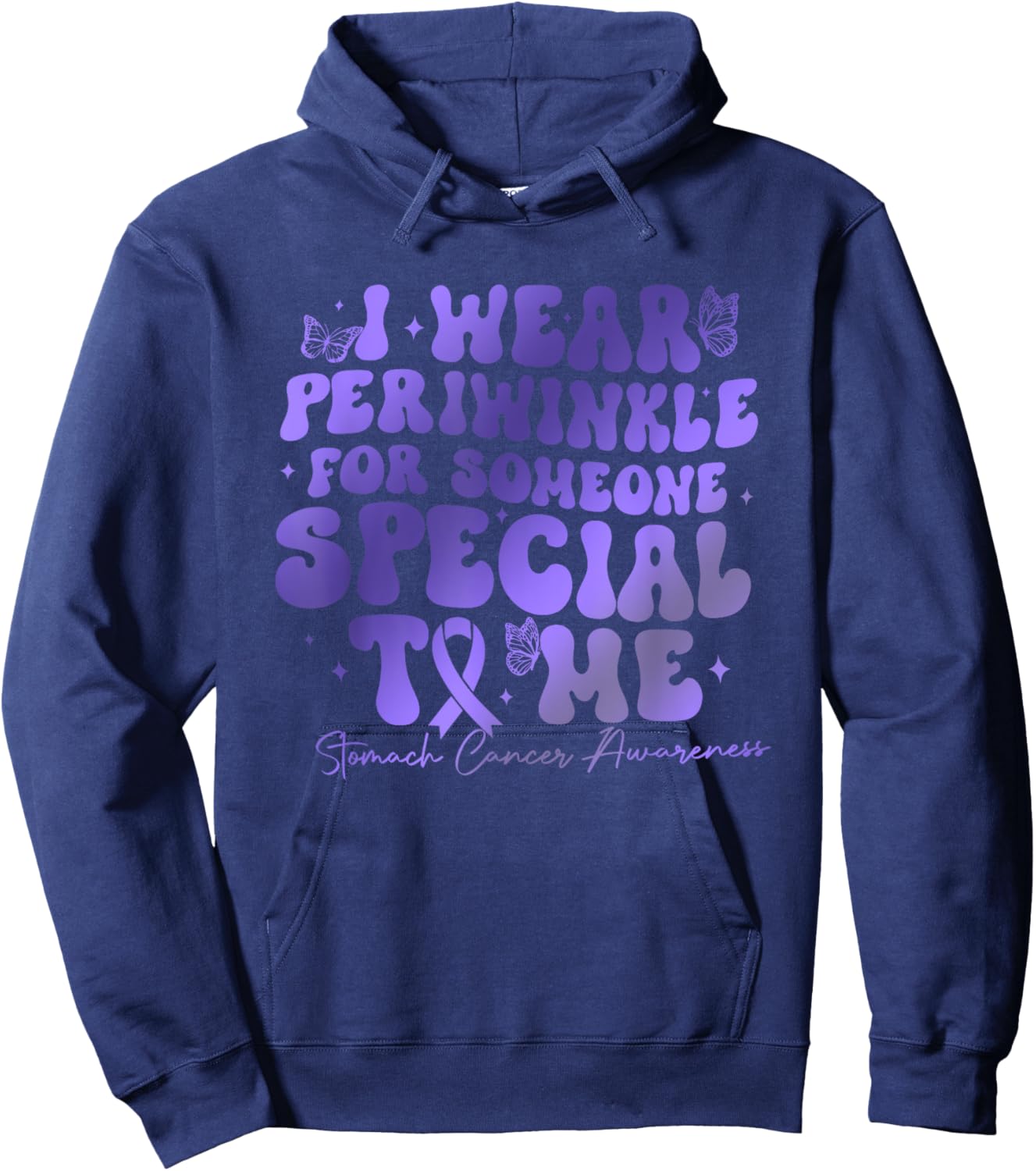 I Wear Periwinkle For Someone Special To Me Stomach Cancer Hoodie - Hoodie | Navy