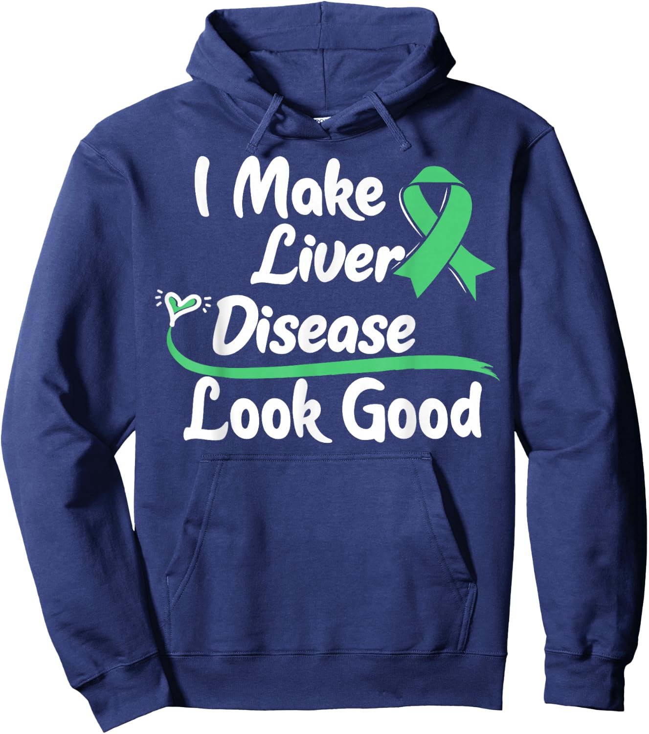 Liver Disease Awareness Ribbon - Cirrhosis Survivor Hoodie - Hoodie | Navy