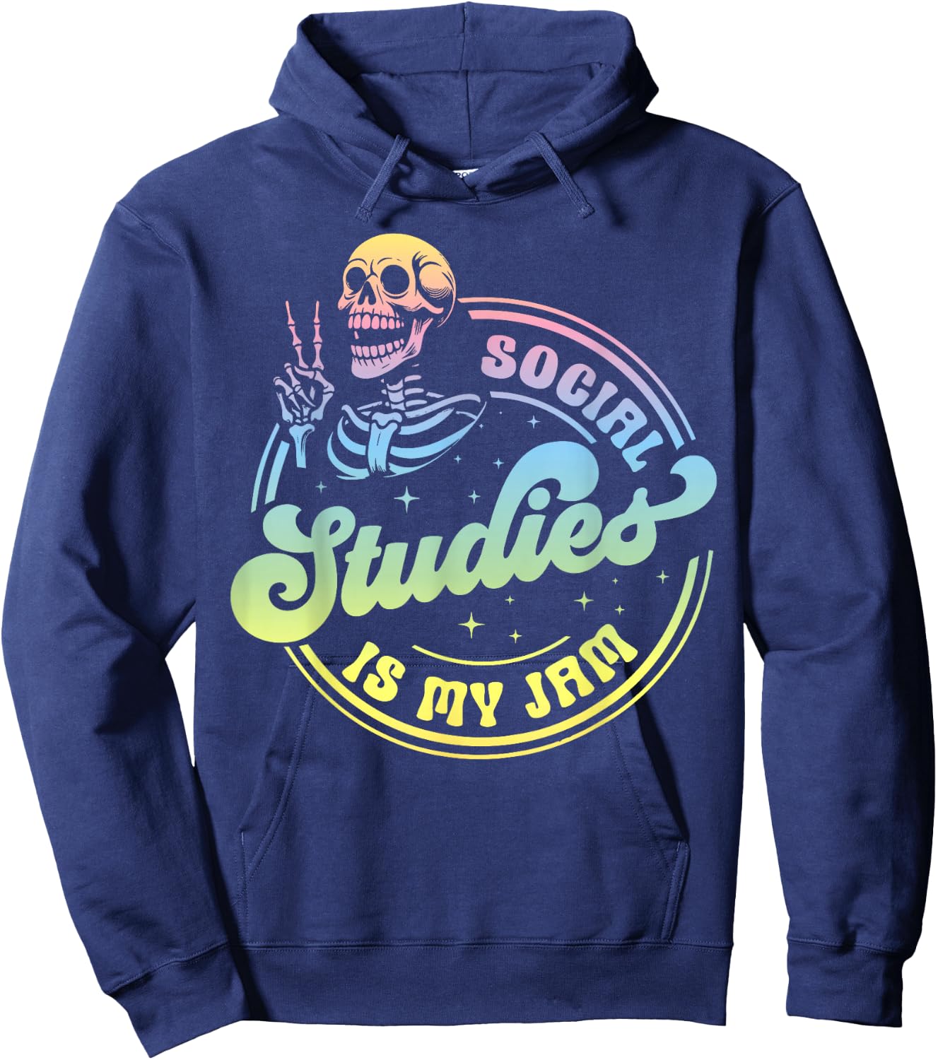 Social Studies is My Jam Skeleton History Teacher Costume Hoodie - Hoodie | Navy
