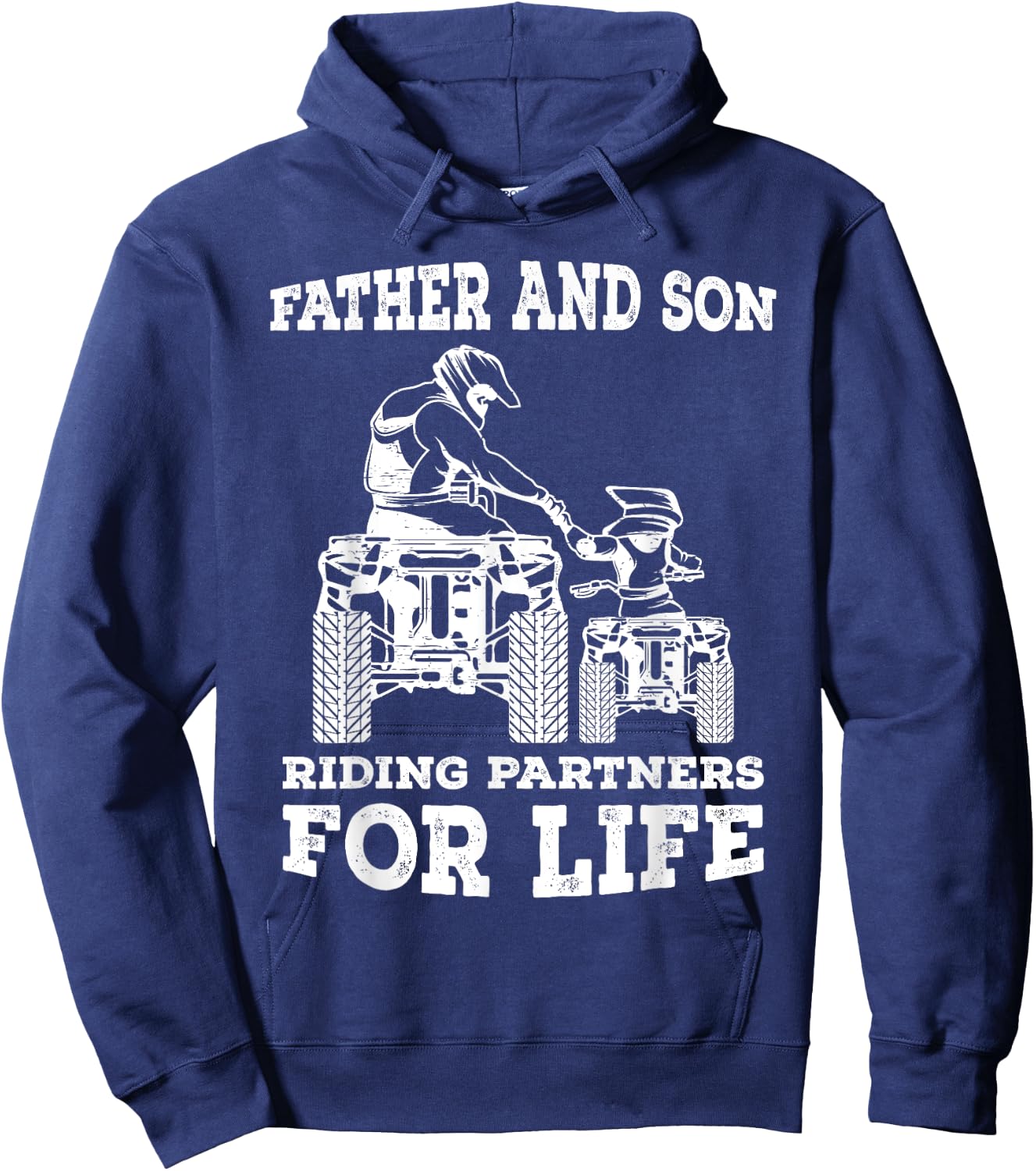 Quad Bike - Father and Son Riding Partners For Life ATV Gift Hoodie - Hoodie | Navy
