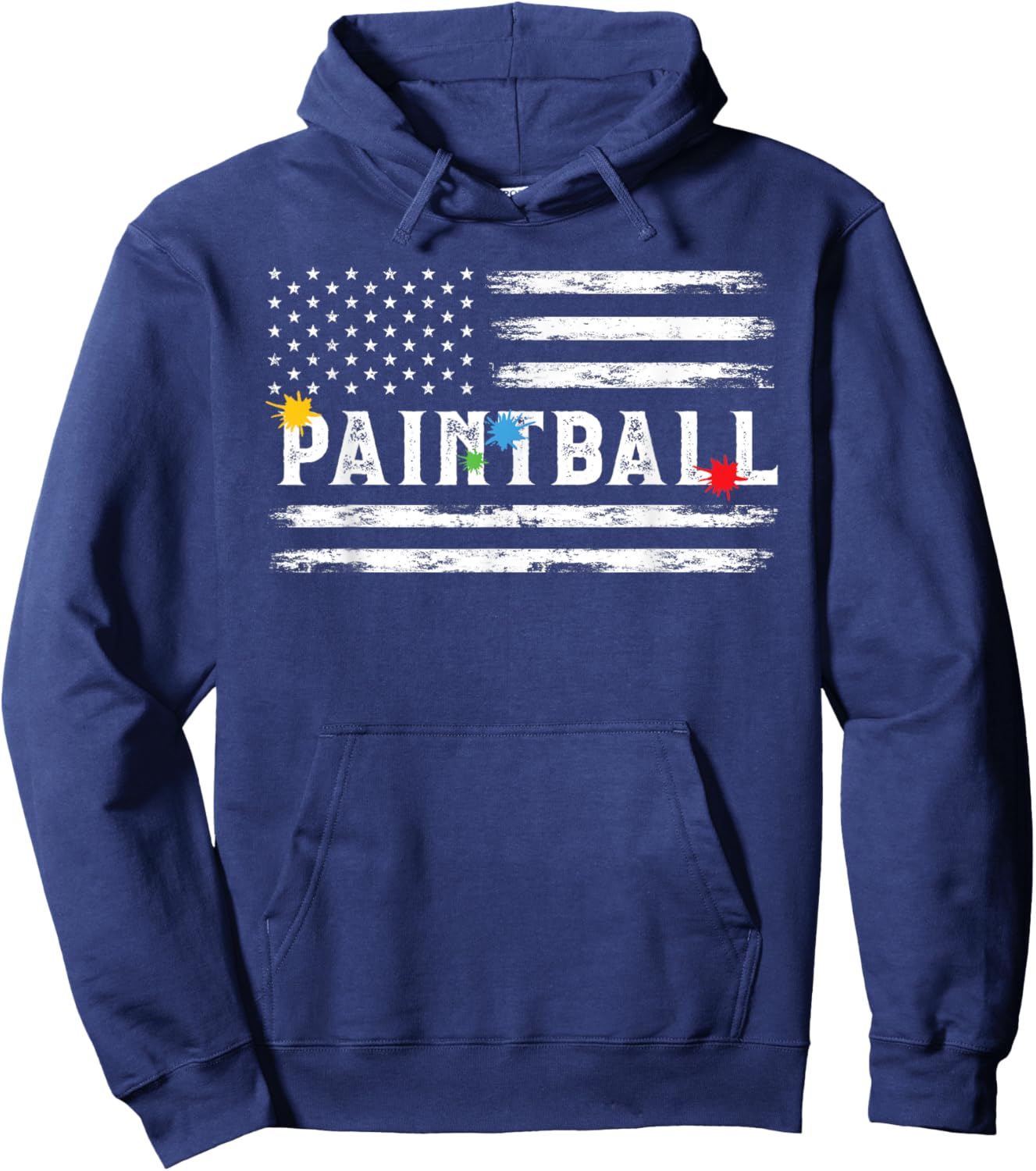 Vintage American USA Flag Paintball Player Paintballing Men Hoodie - Hoodie | Navy