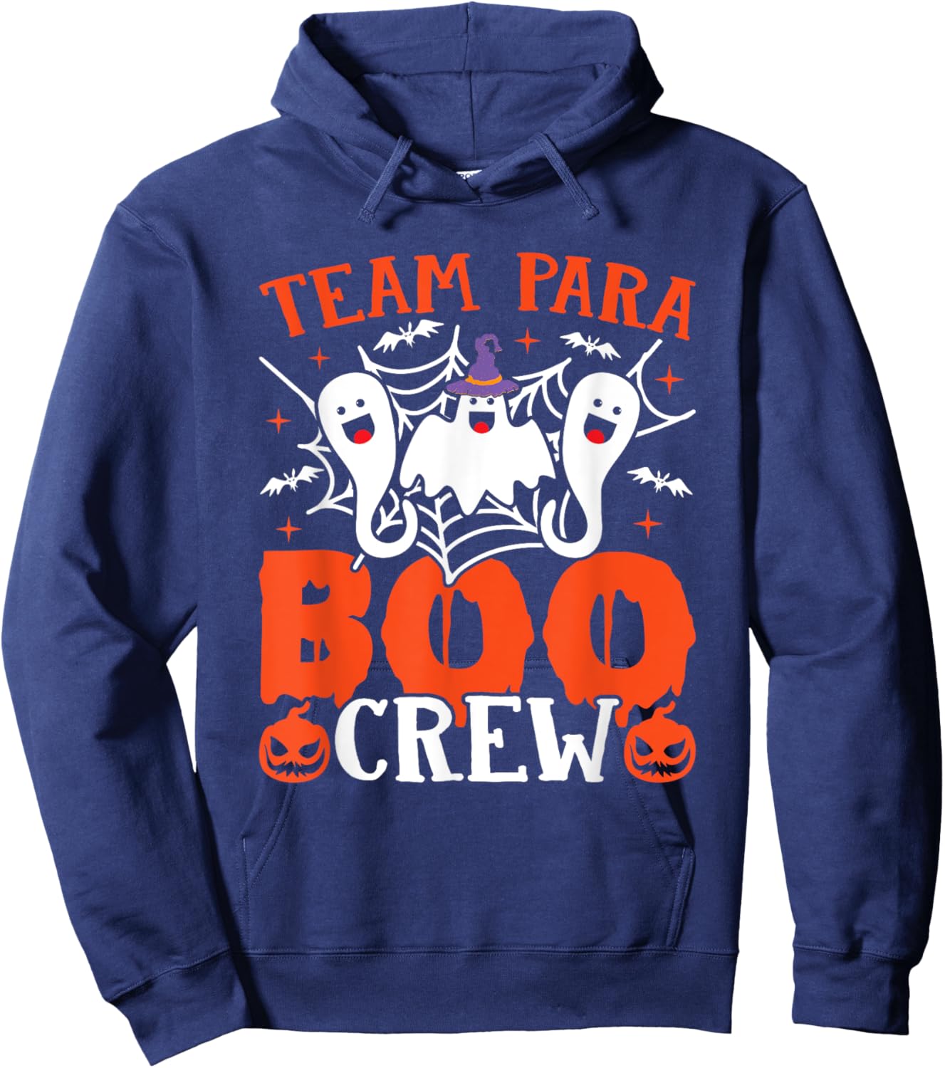 Team Para Boo Crew Halloween Ghost Paraprofessional Teacher Hoodie - Hoodie | Navy