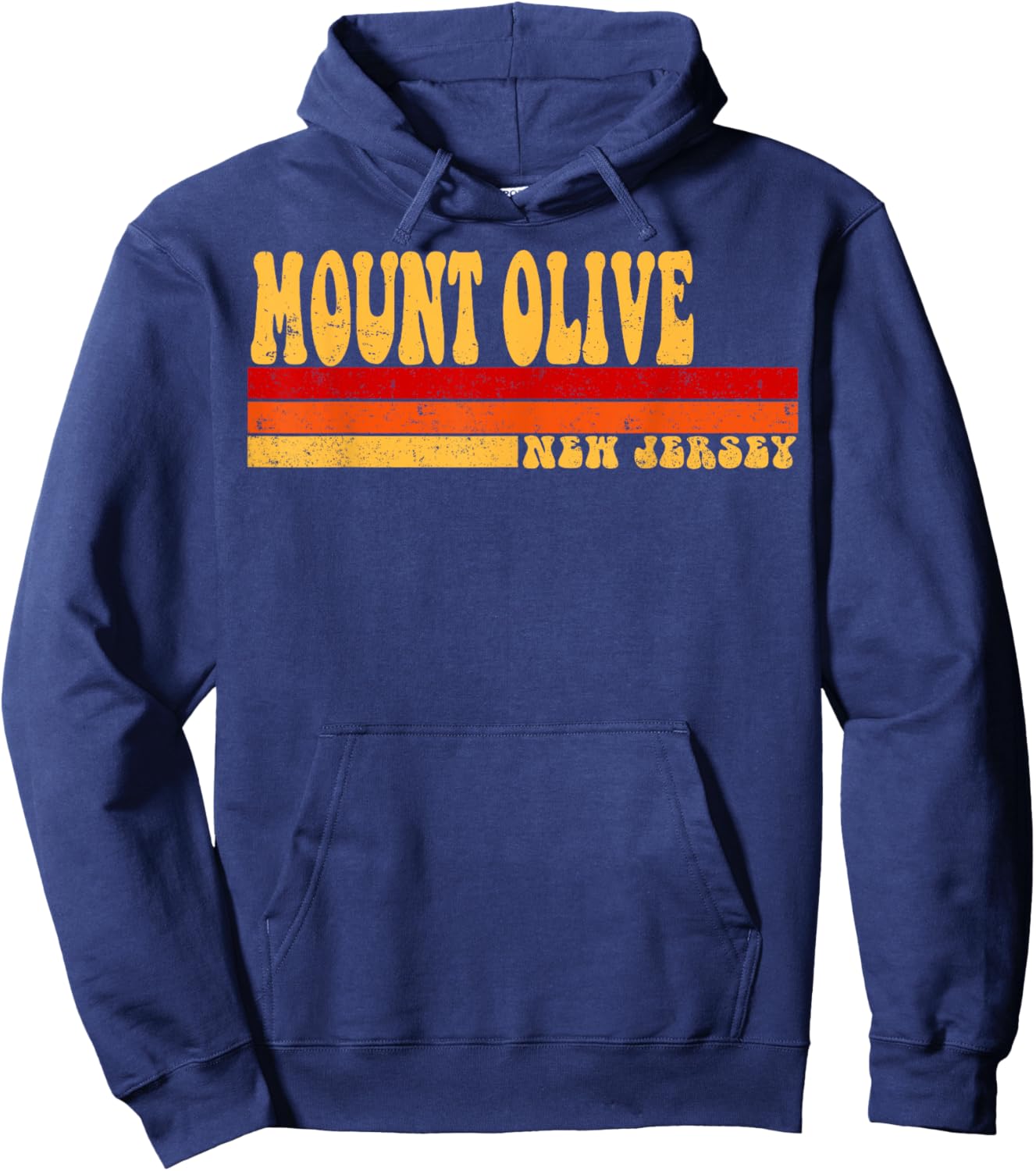 MOUNT OLIVE New Jersey City Vintage Roots Retro 70s 80s Hoodie - Hoodie | Navy