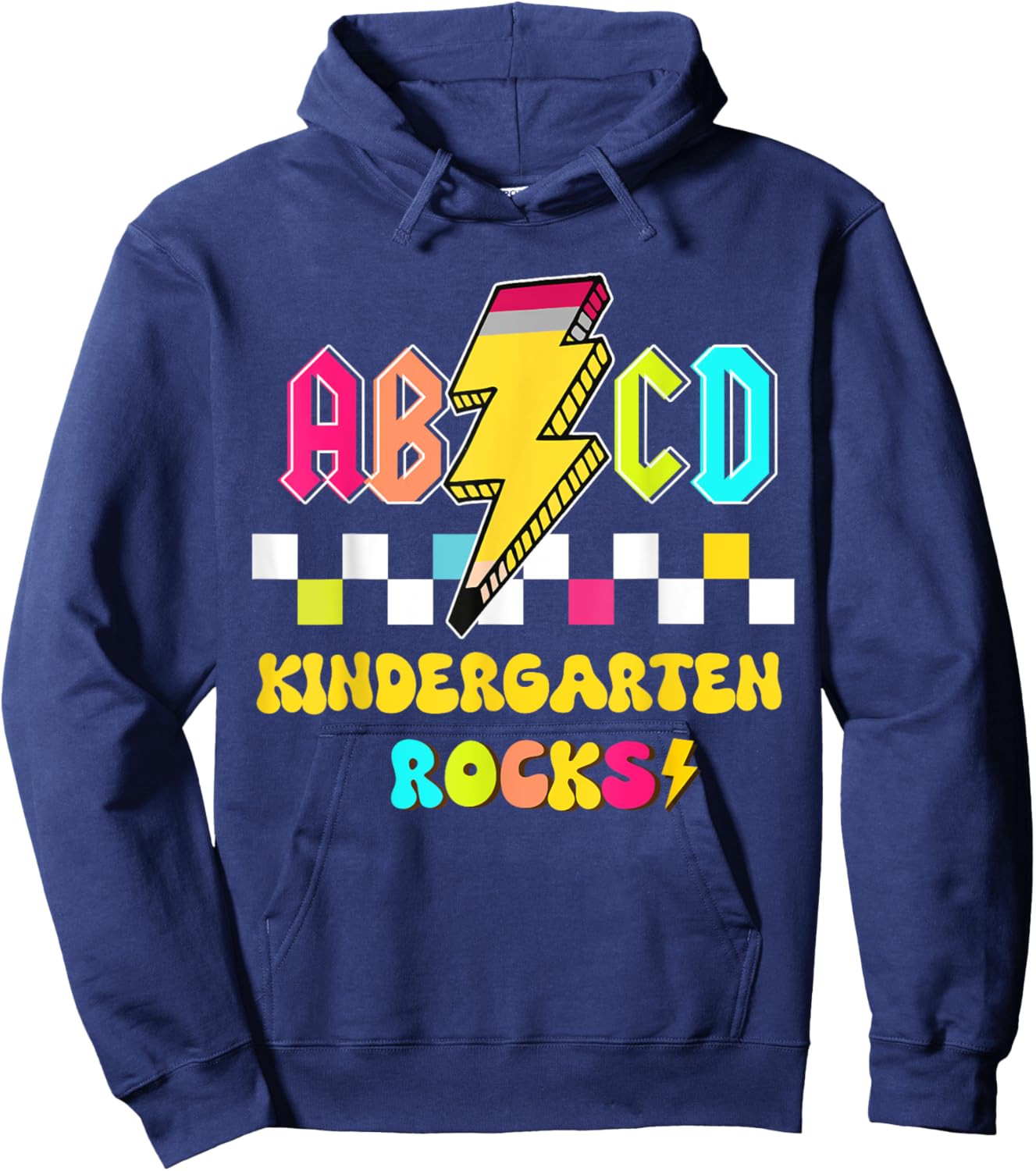 Kindergarten ABCD Rocks Teacher Student Back to School Men Women Kids Hoodie - Hoodie | Navy