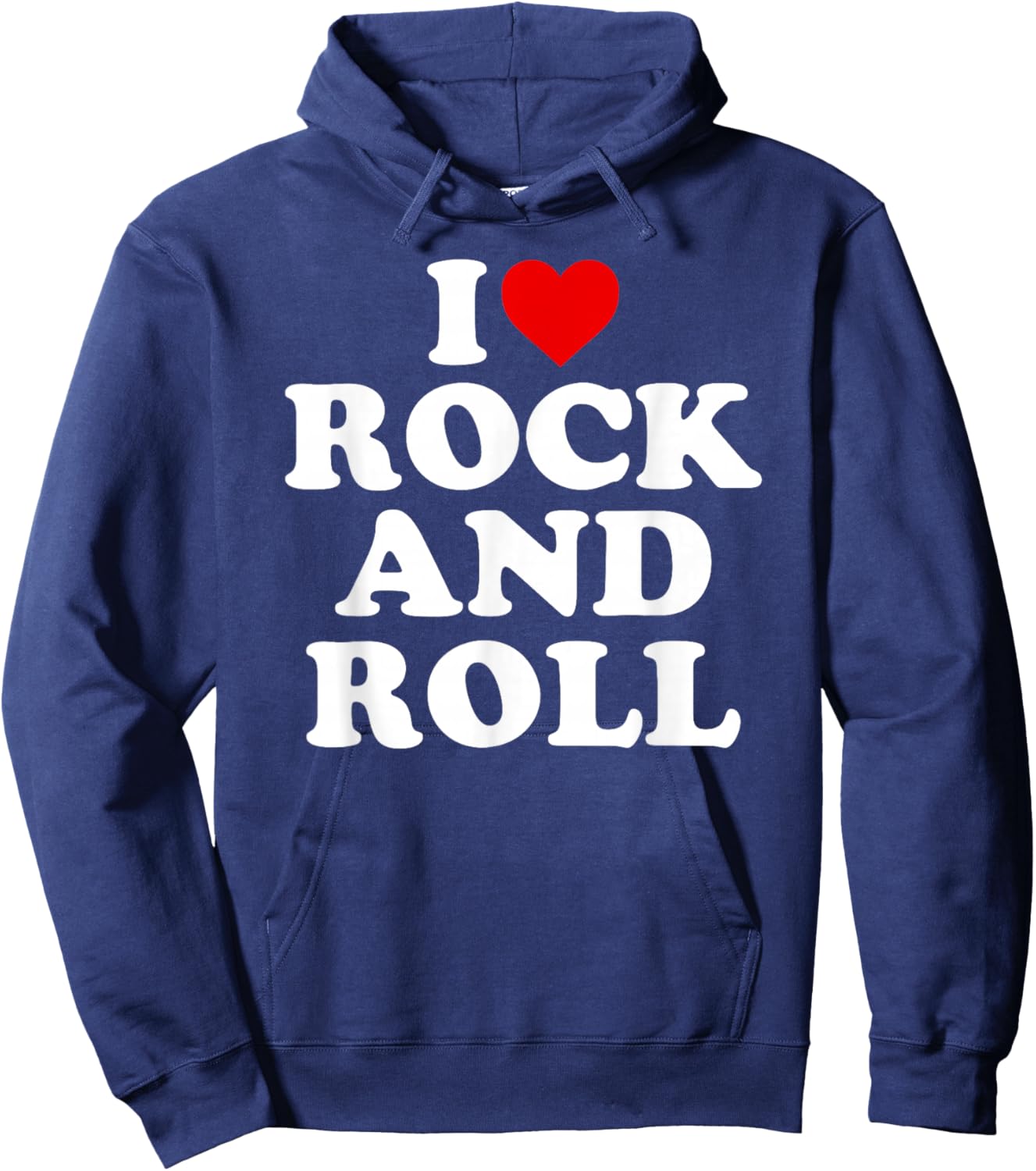 I Love Rock And Roll - Heart Hoodie - Hoodie | Navy