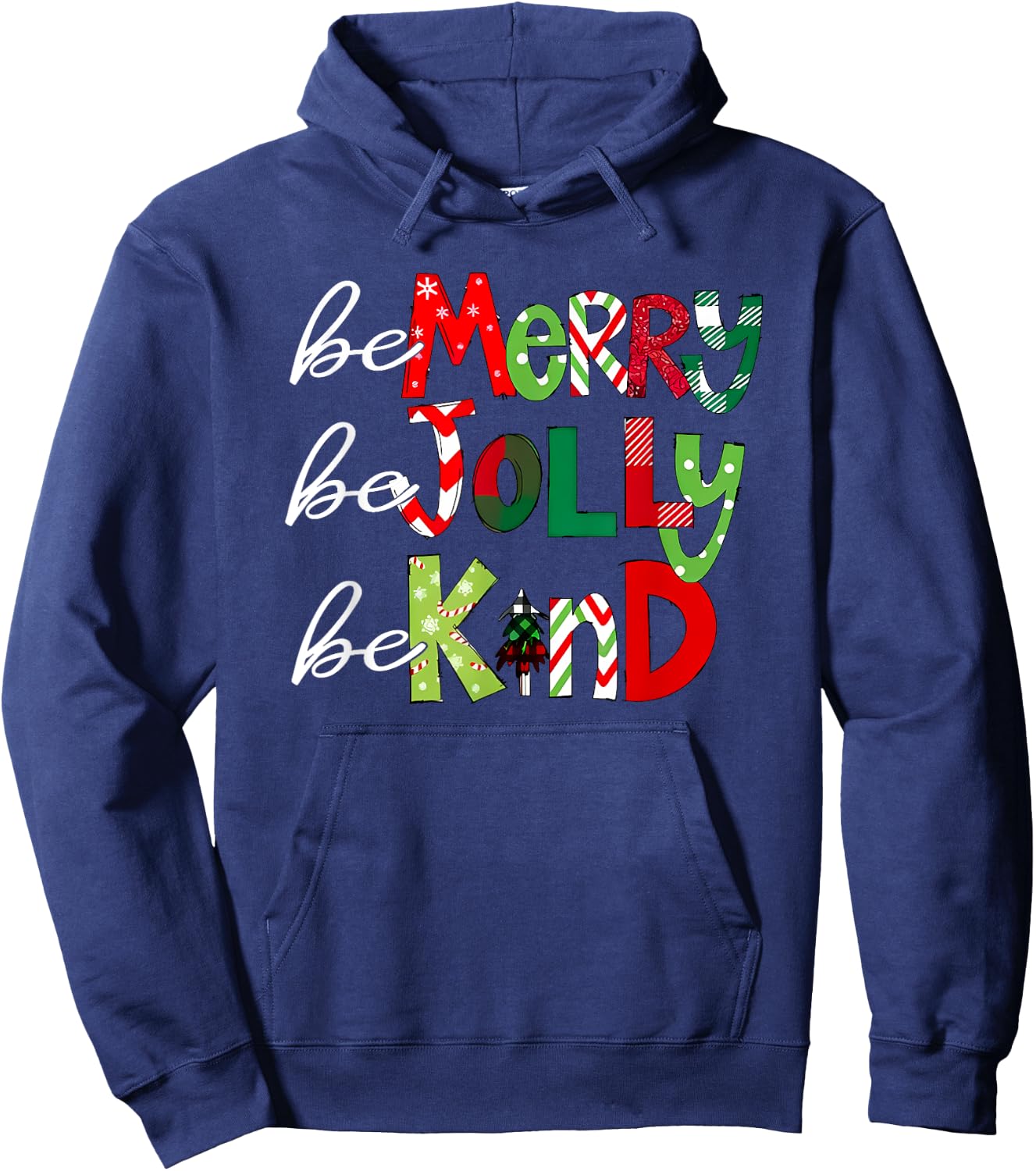 Be Merry Be Jolly Be Kind Teacher Christmas Hoodie - Hoodie | Navy