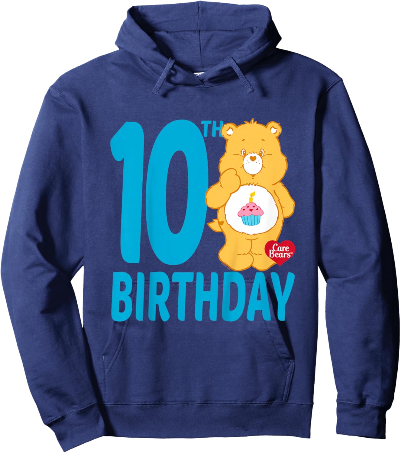 Care Bears Birthday Bear Celebrates A 10th Birthday Hoodie - Hoodie | Navy