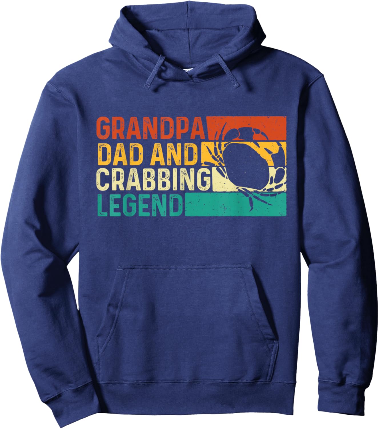 Grandpa Dad And Crabbing Legend - Father's Day Crabber Crabs Hoodie - Hoodie | Navy