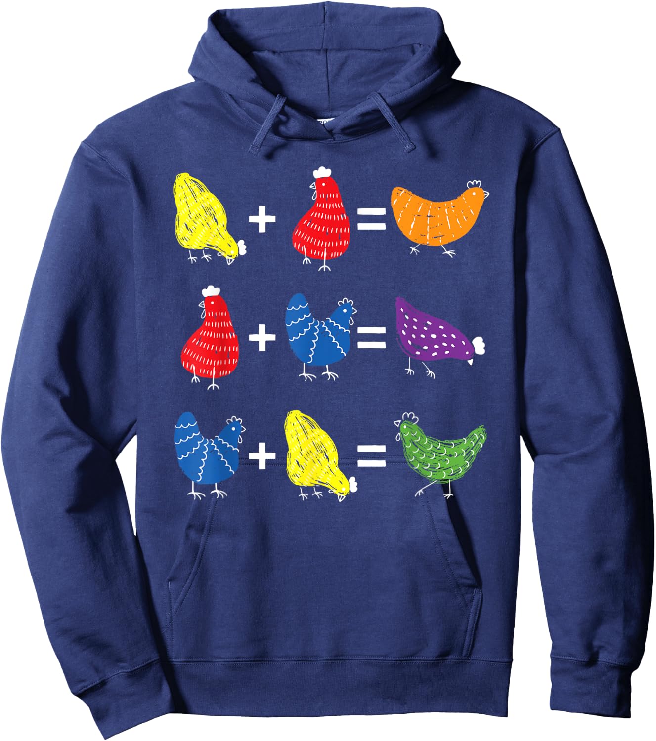 Chicken Themed Color Theory Educational Art Teacher Artist Hoodie - Hoodie | Navy