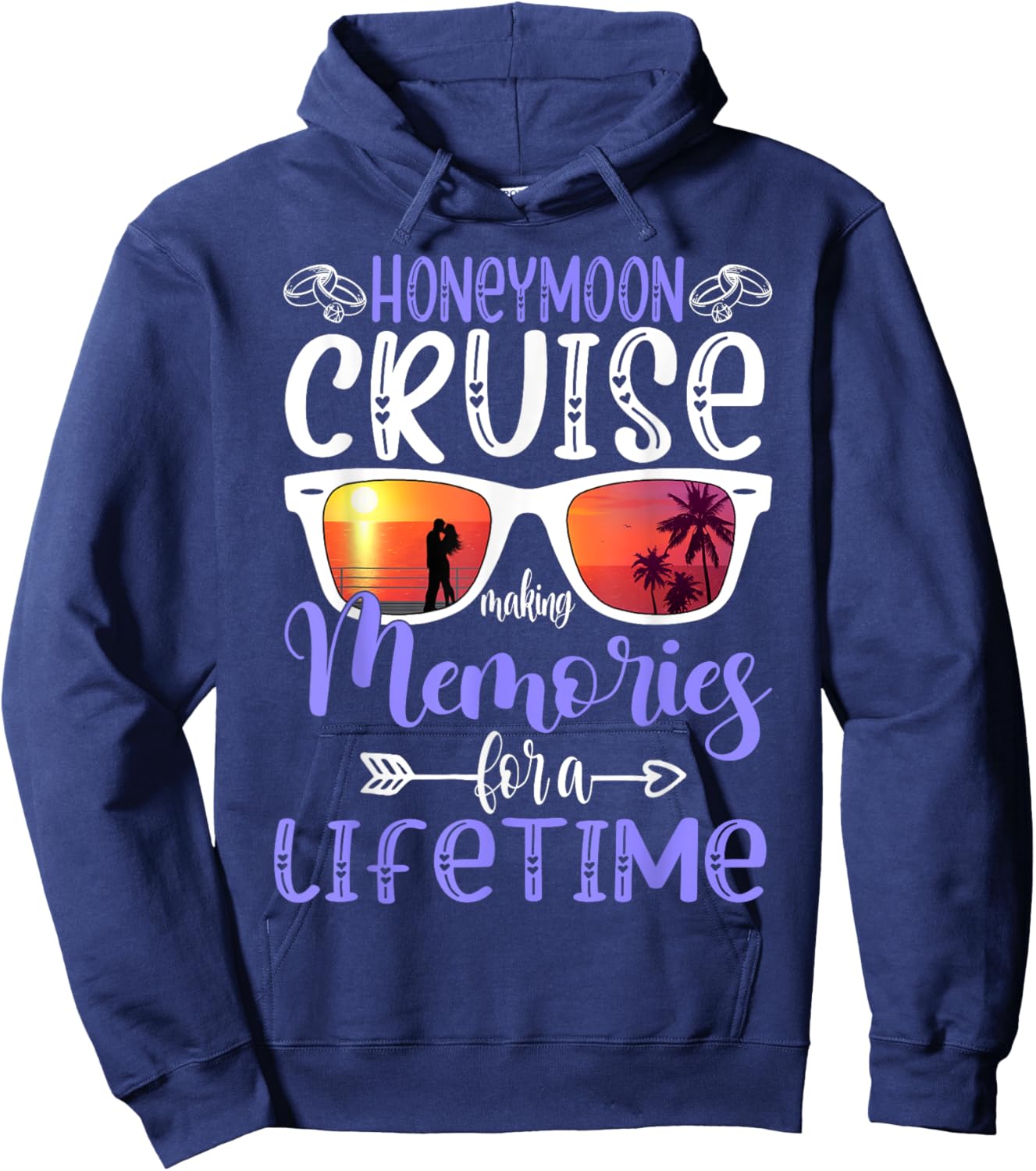 Husband Wife Our Wedding Anniversary Honey Moon Cruise Trip Hoodie - Hoodie | Navy