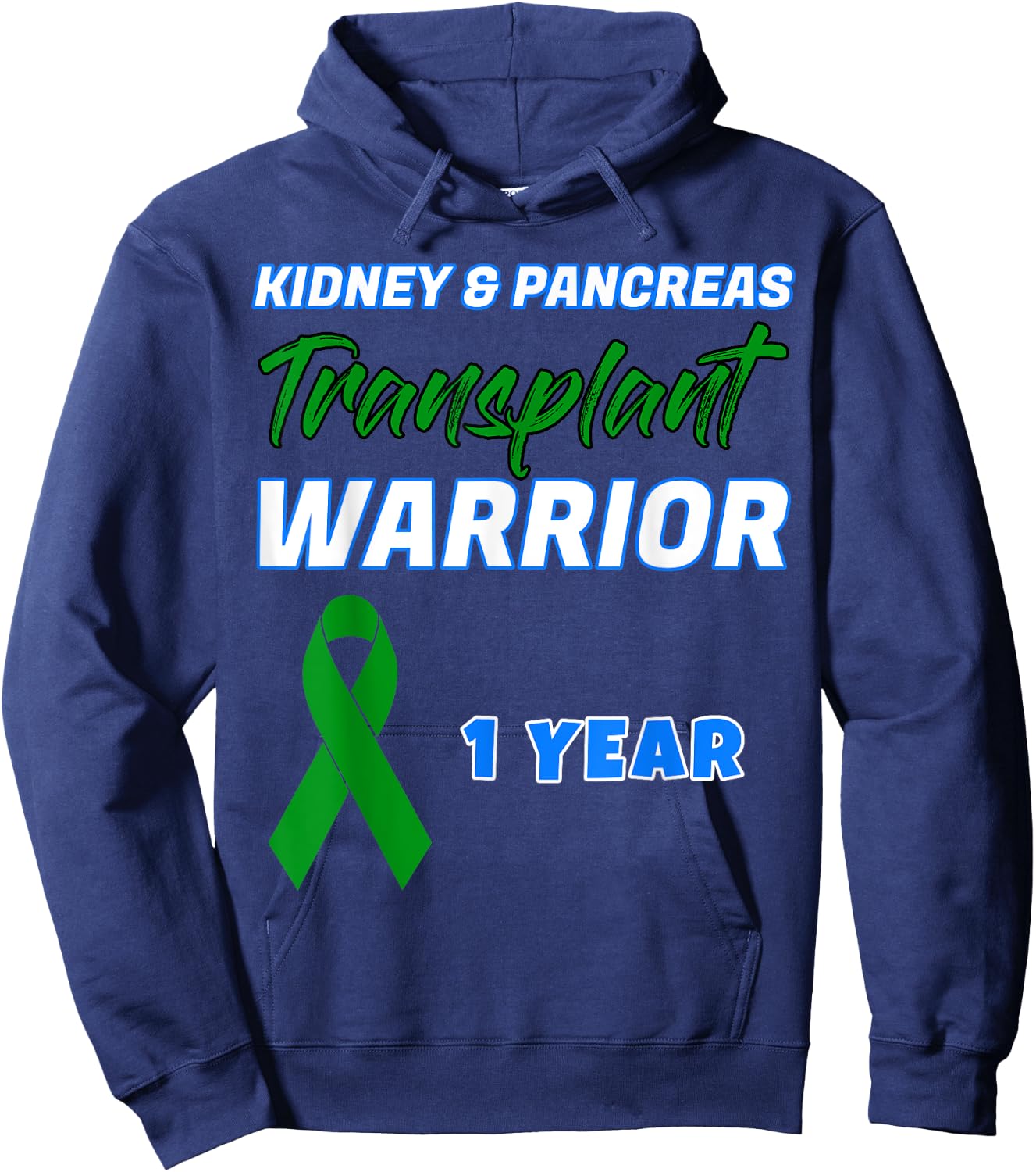 Kidney Pancreas Transplant First Anniversary One Year gift Hoodie - Hoodie | Navy